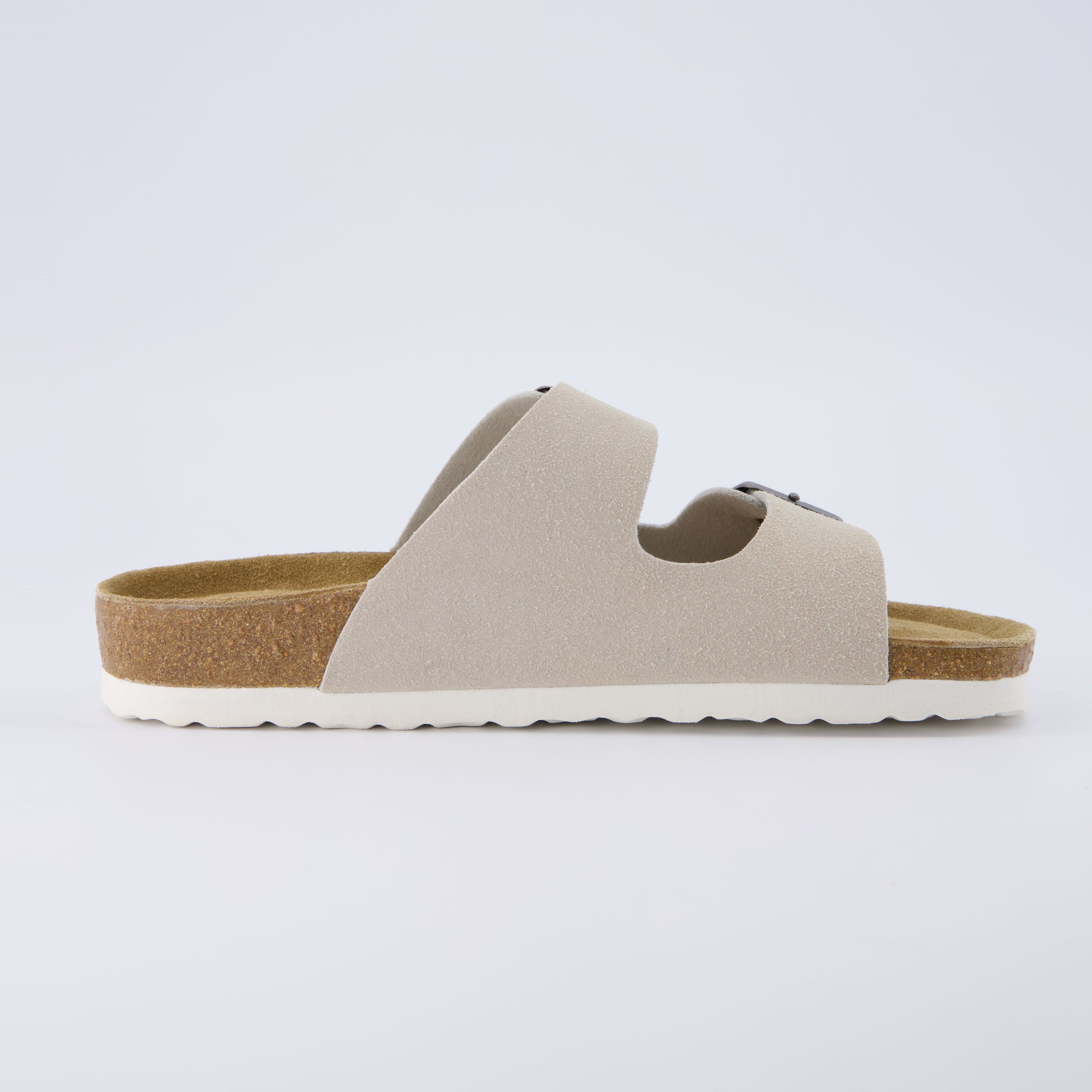 Lane Cork Footbed Sandal Suedes Stone Suede