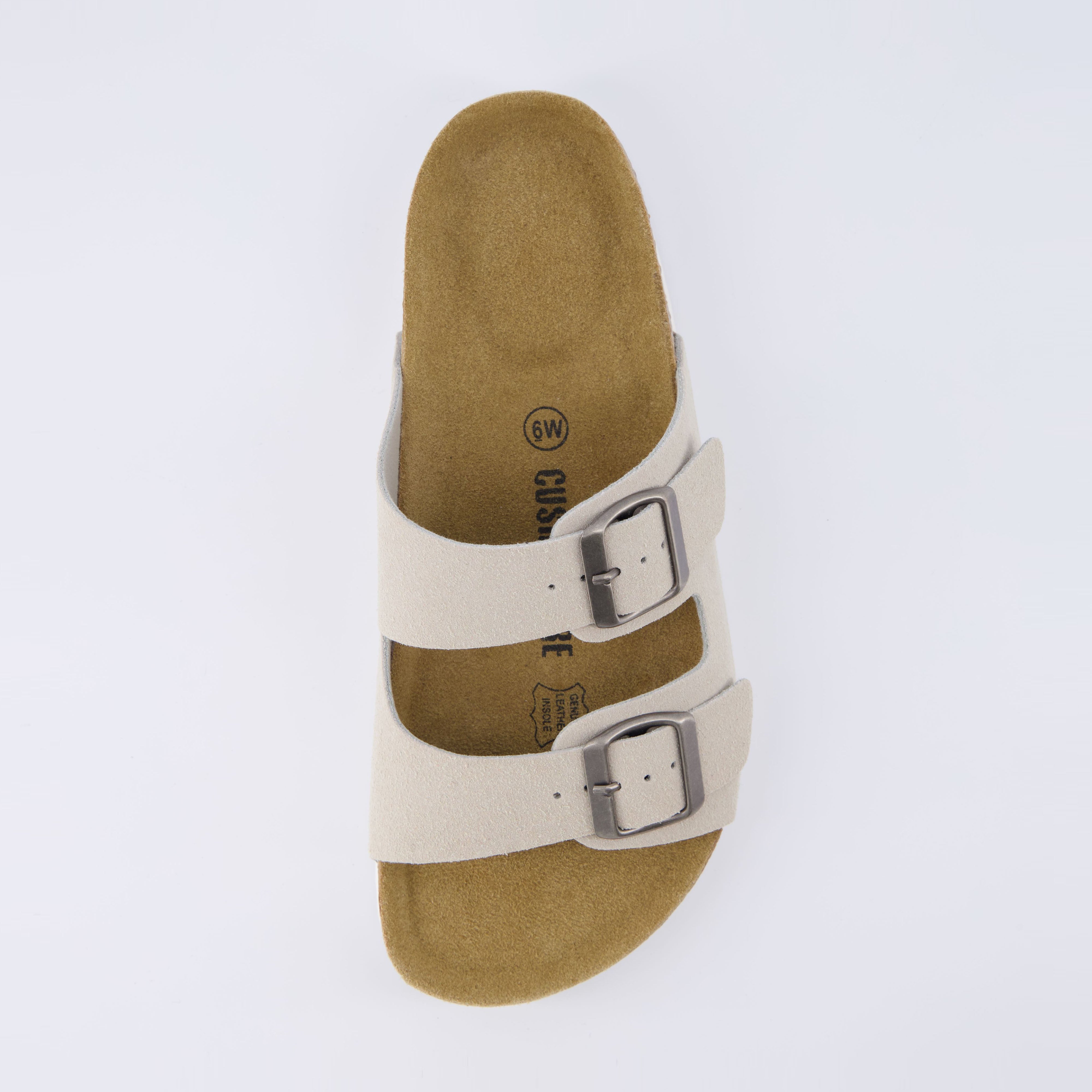 Lane Cork Footbed Sandal Suedes Stone Suede
