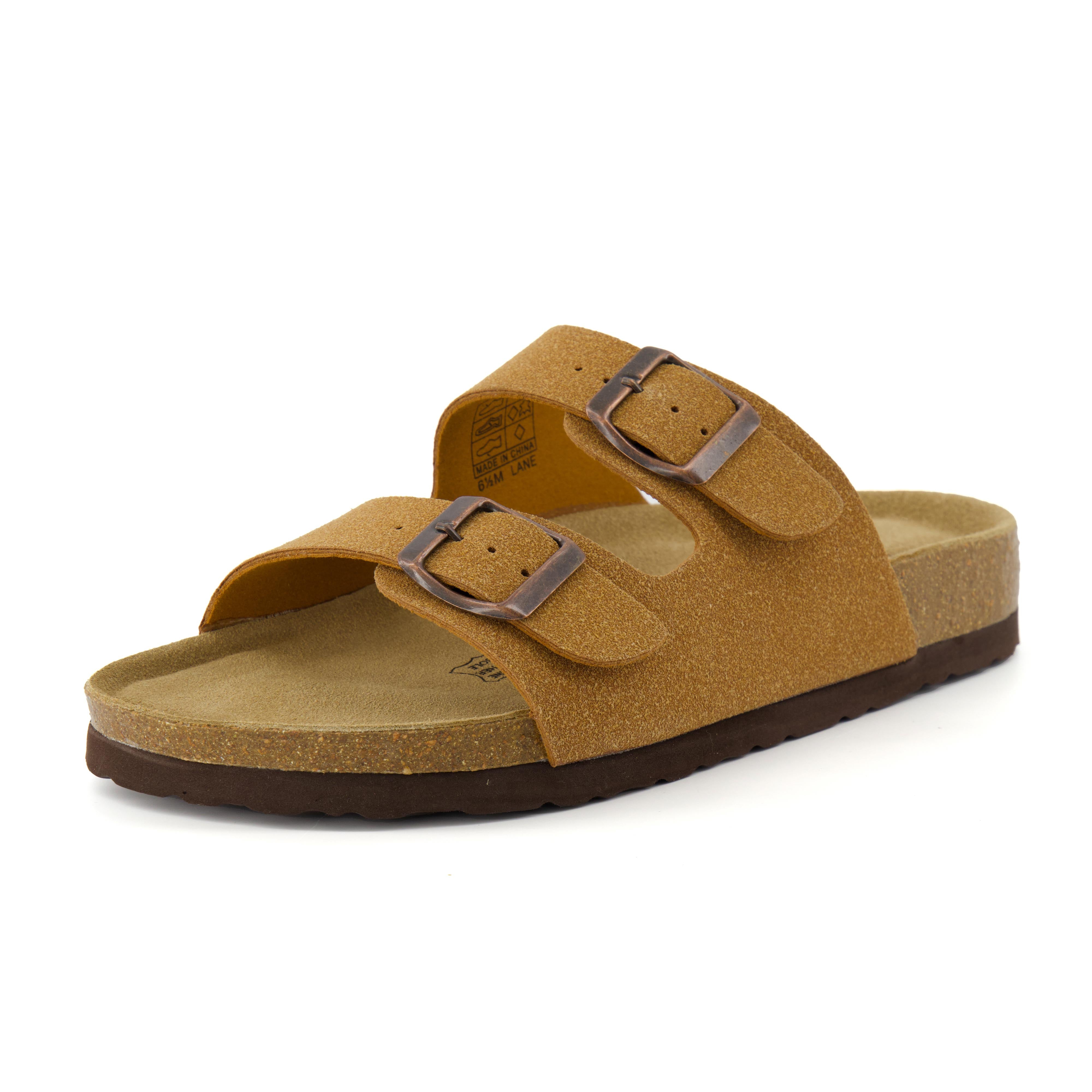 Lane Cork Footbed Sandal Suedes Tan Suede