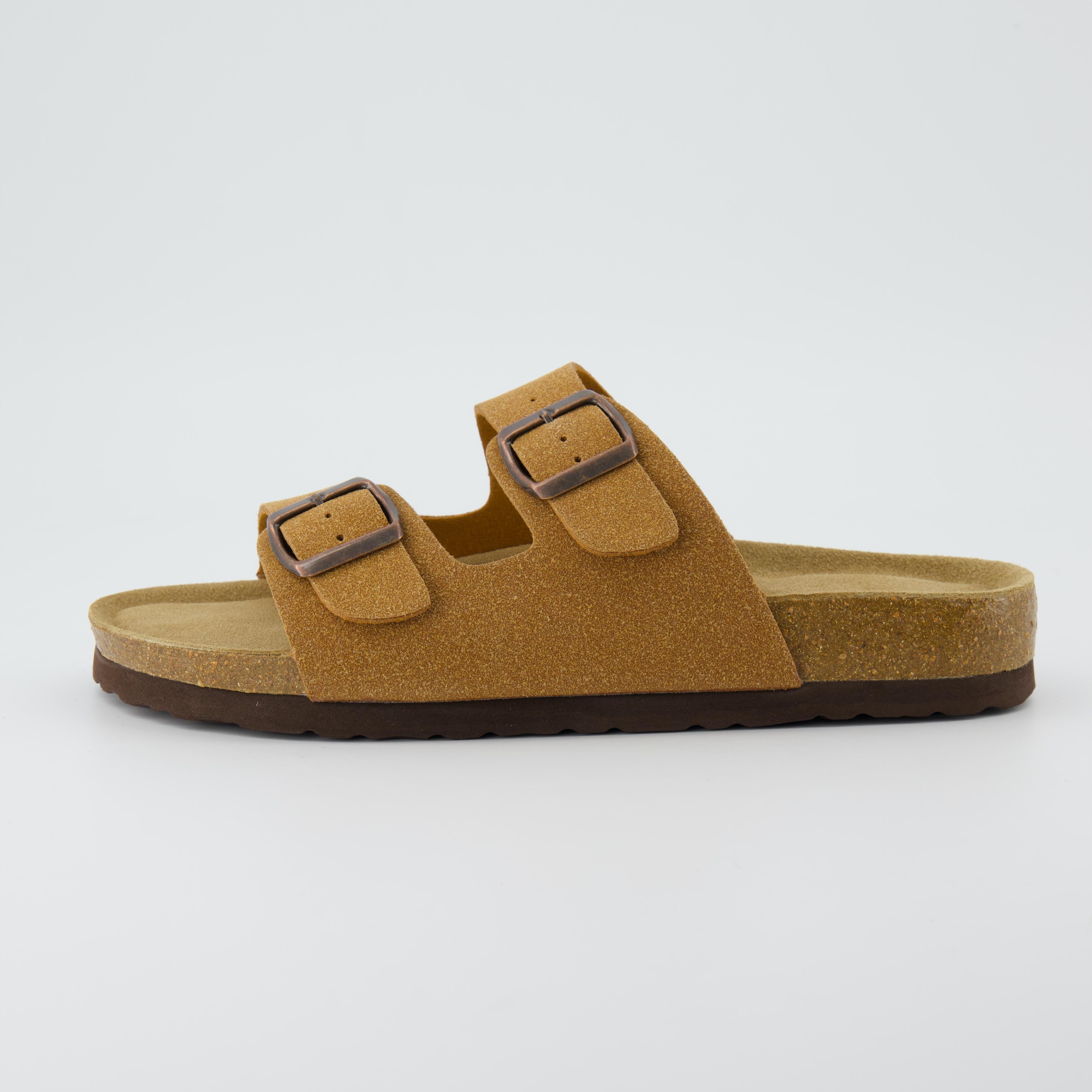 Lane Cork Footbed Sandal Suedes Tan Suede