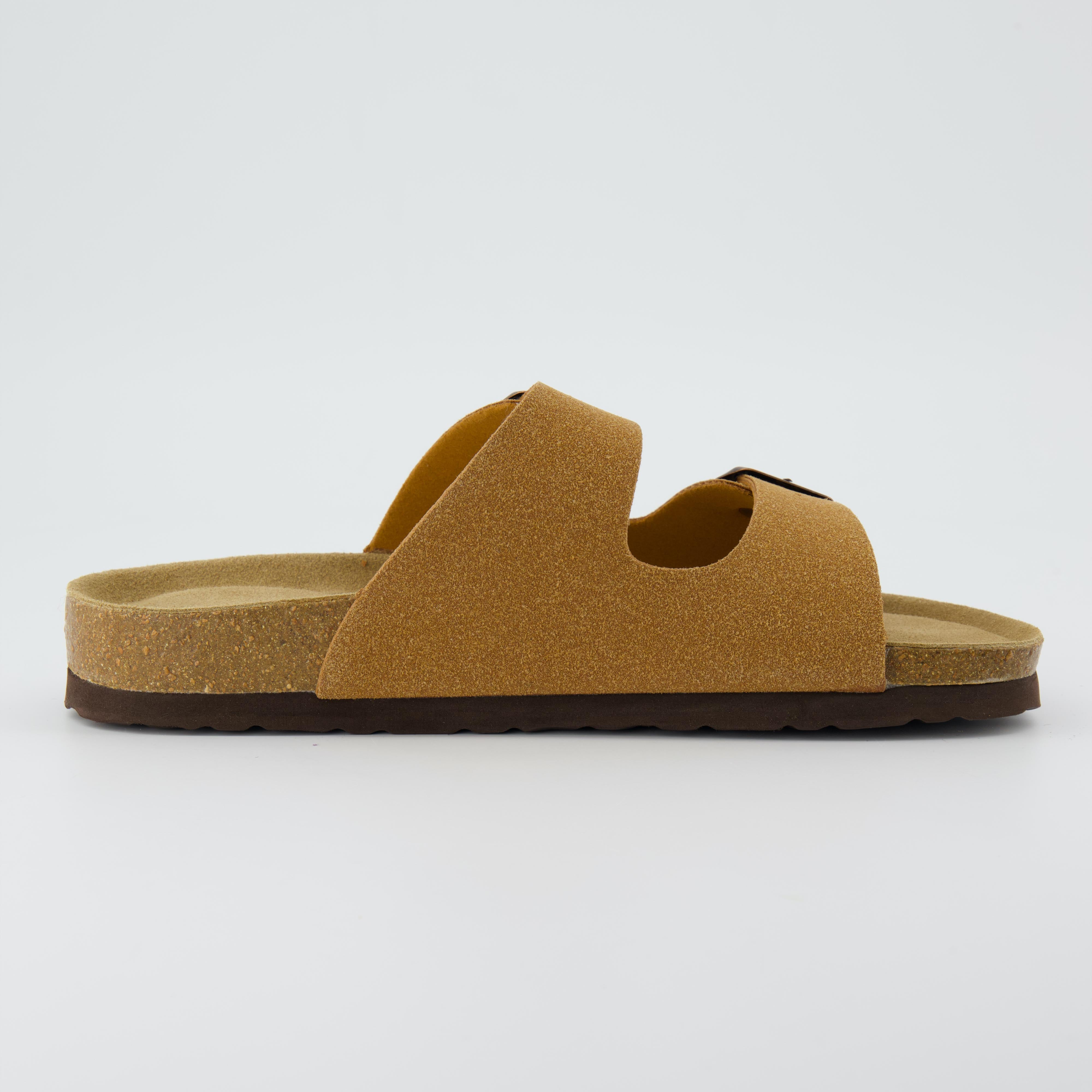 Lane Cork Footbed Sandal Suedes Tan Suede