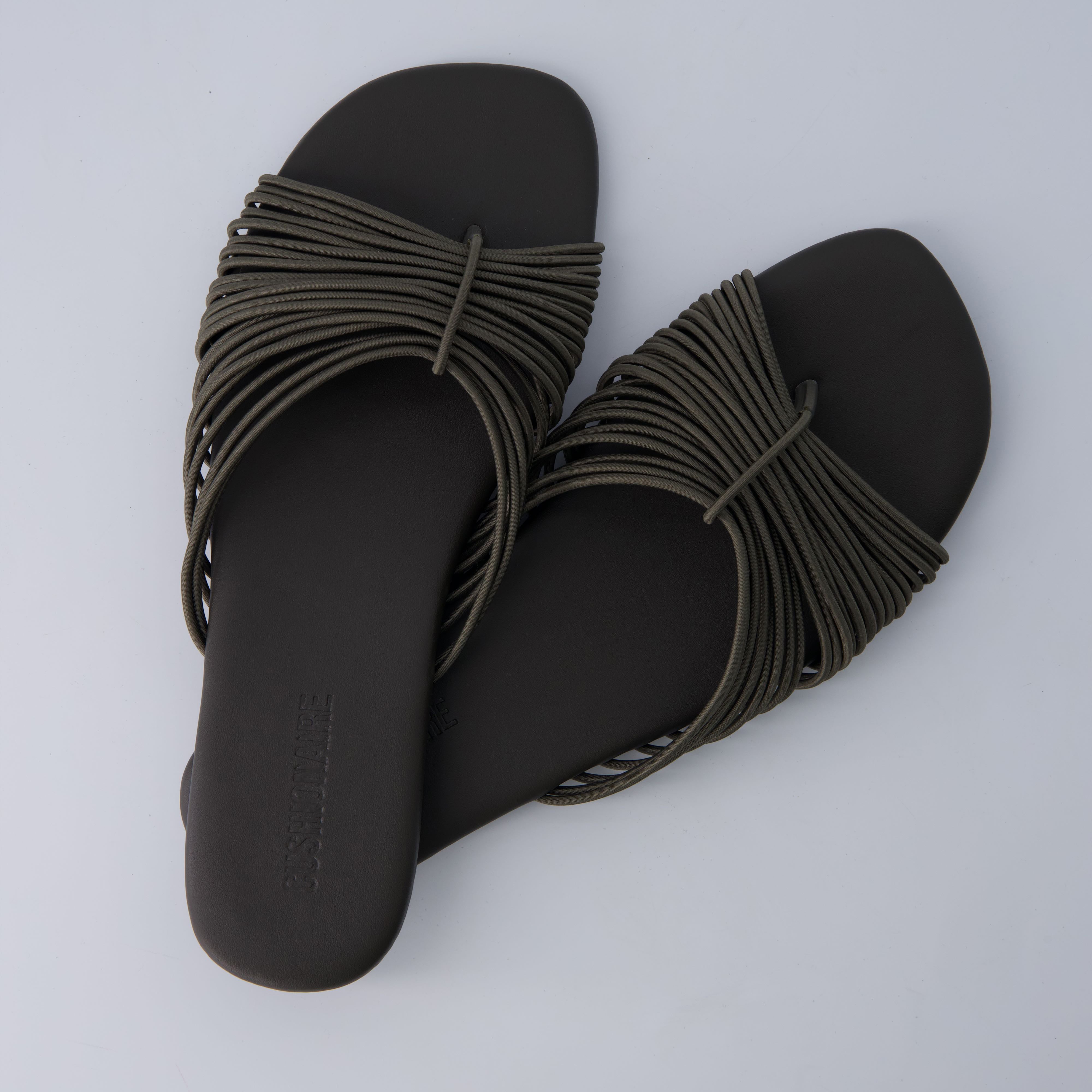 Lanky Strappy Sandals Khaki Medium