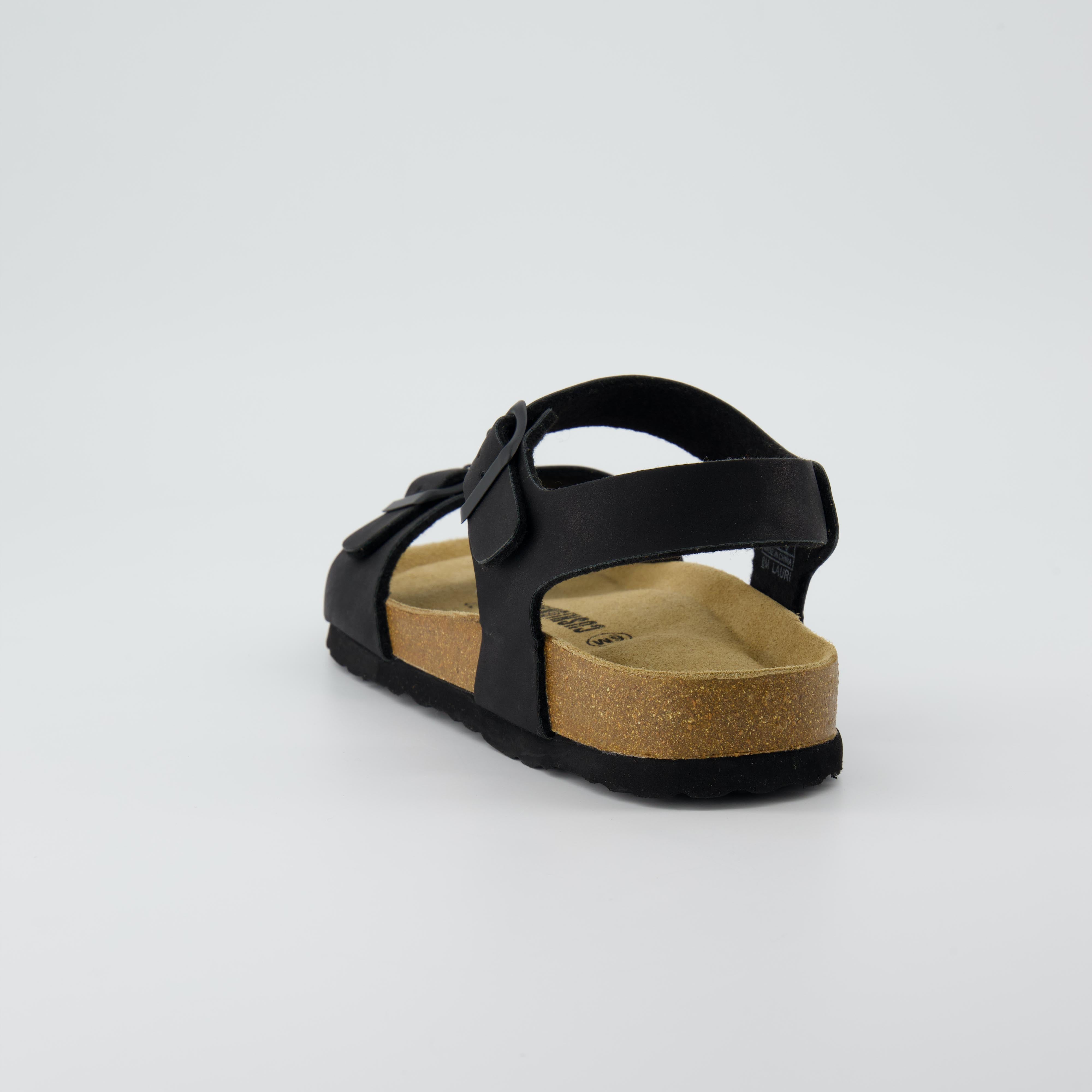 Lauri Cork Footbed Sandal Black