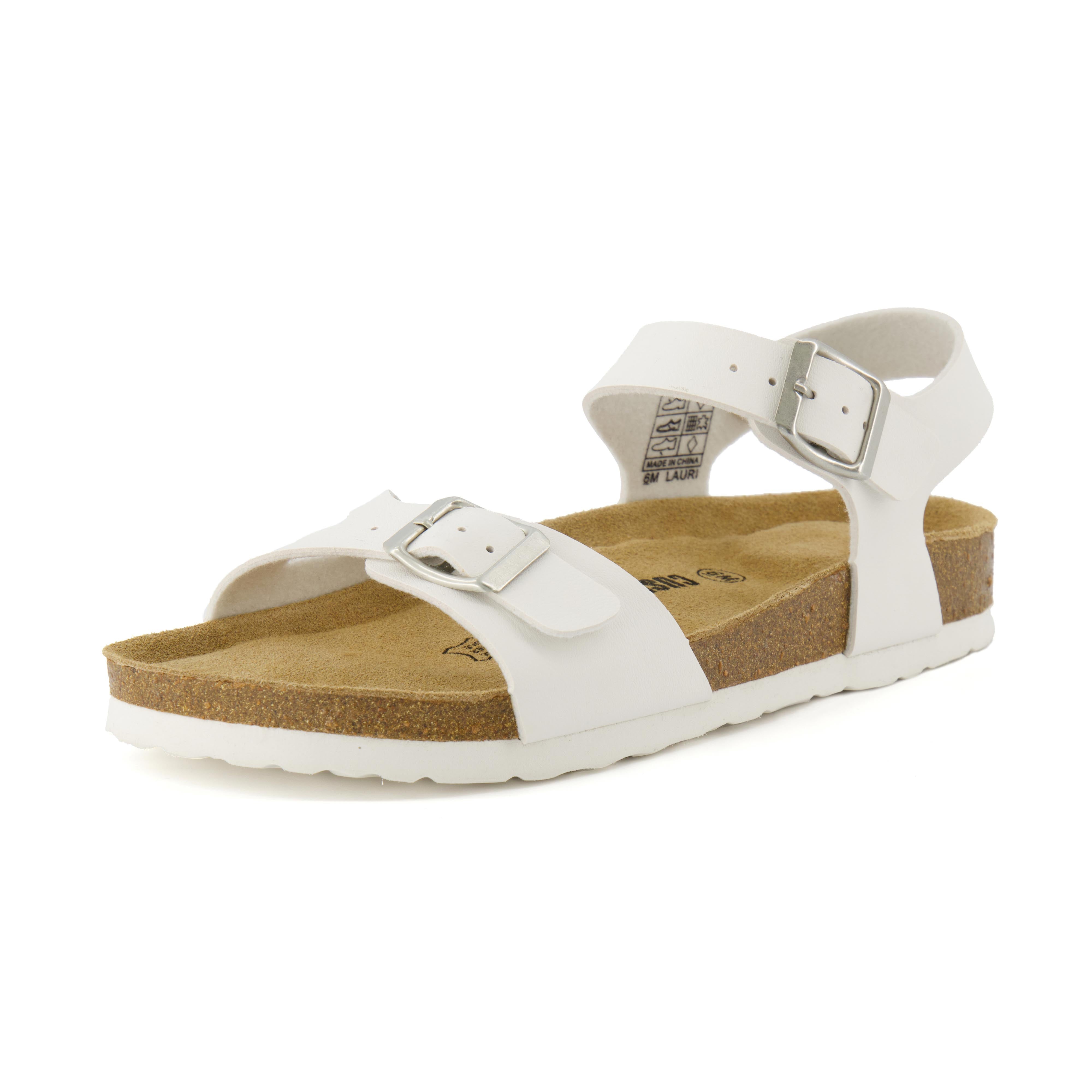 Lauri Cork Footbed Sandal White