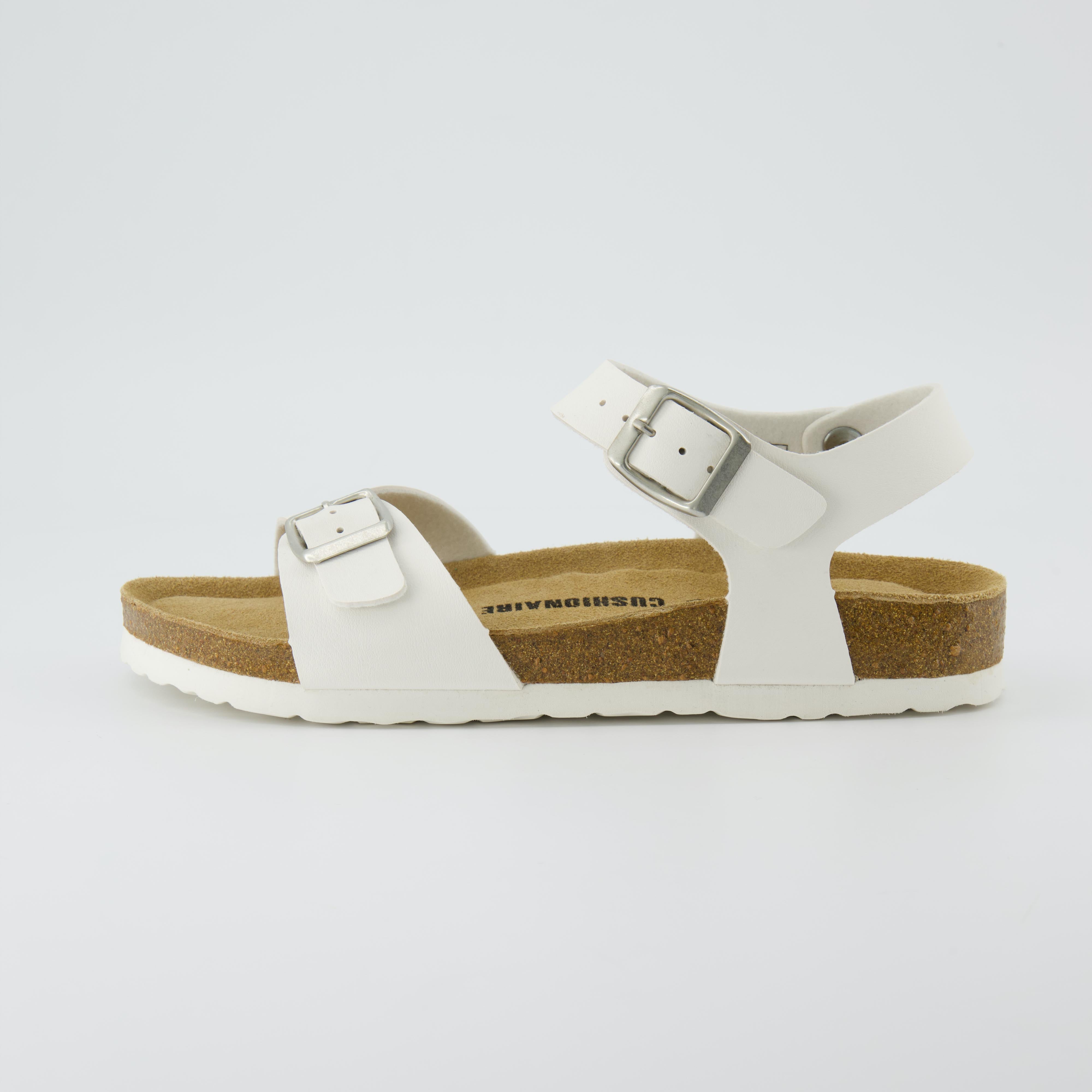 Lauri Cork Footbed Sandal White