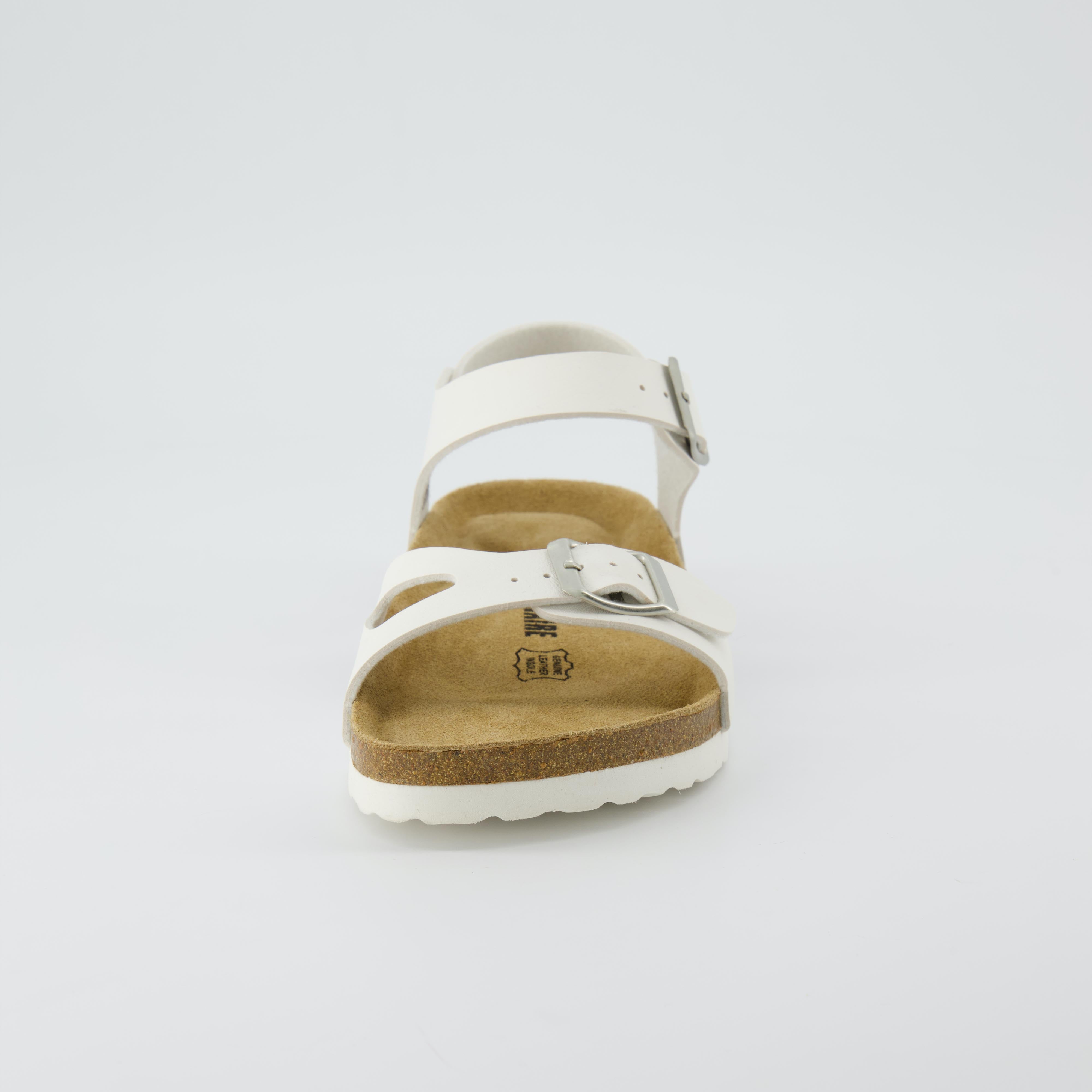 Lauri Cork Footbed Sandal White