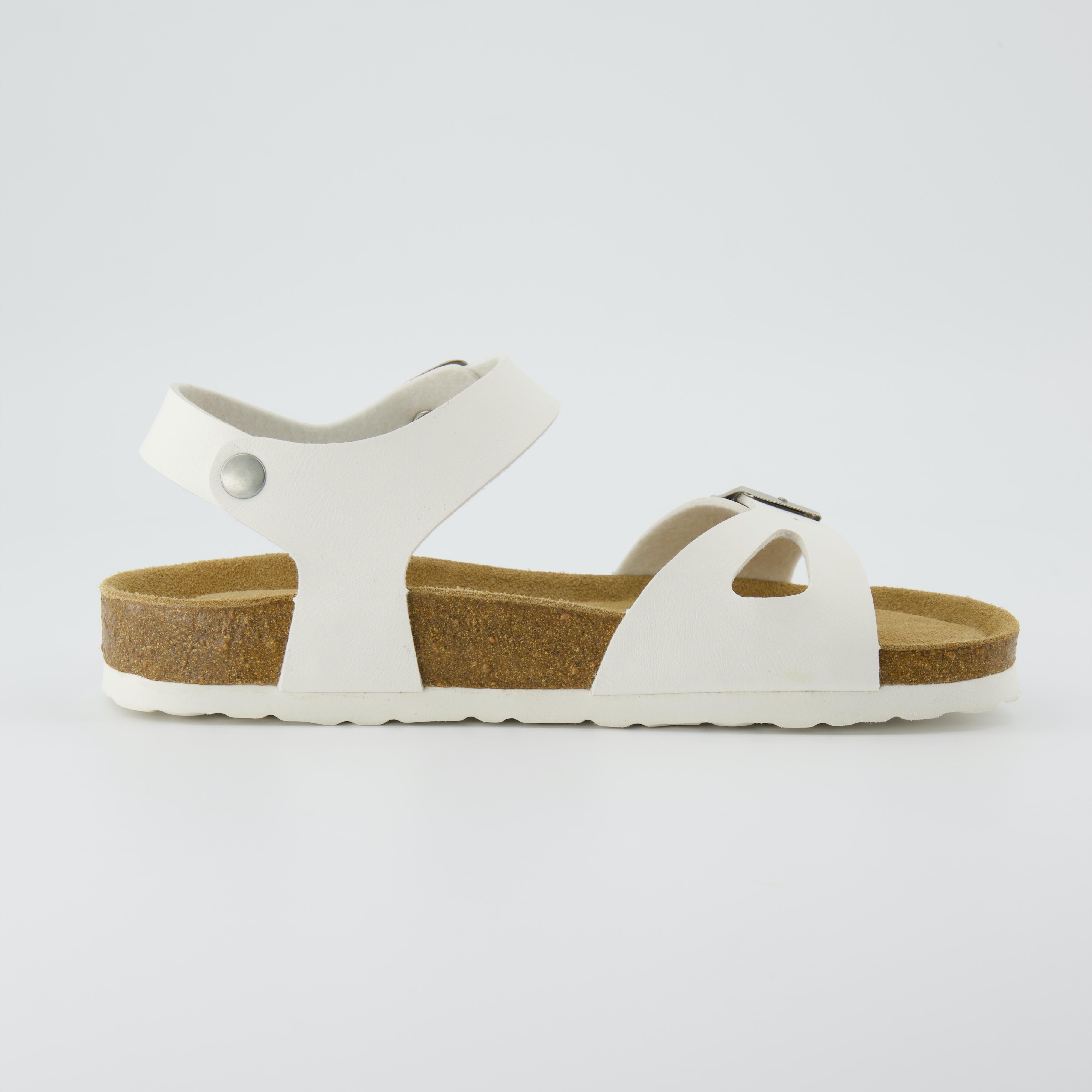 Lauri Cork Footbed Sandal White