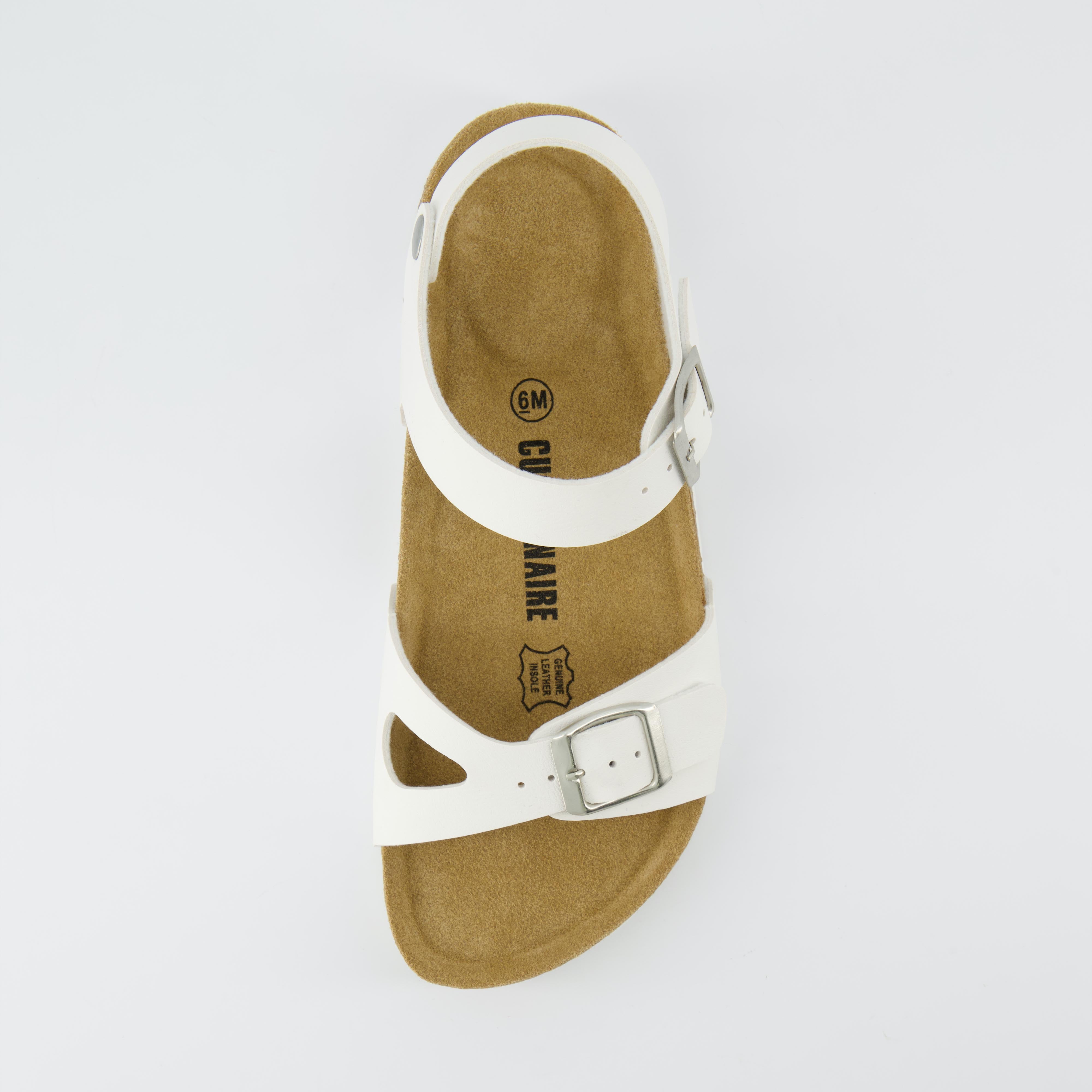 Lauri Cork Footbed Sandal White