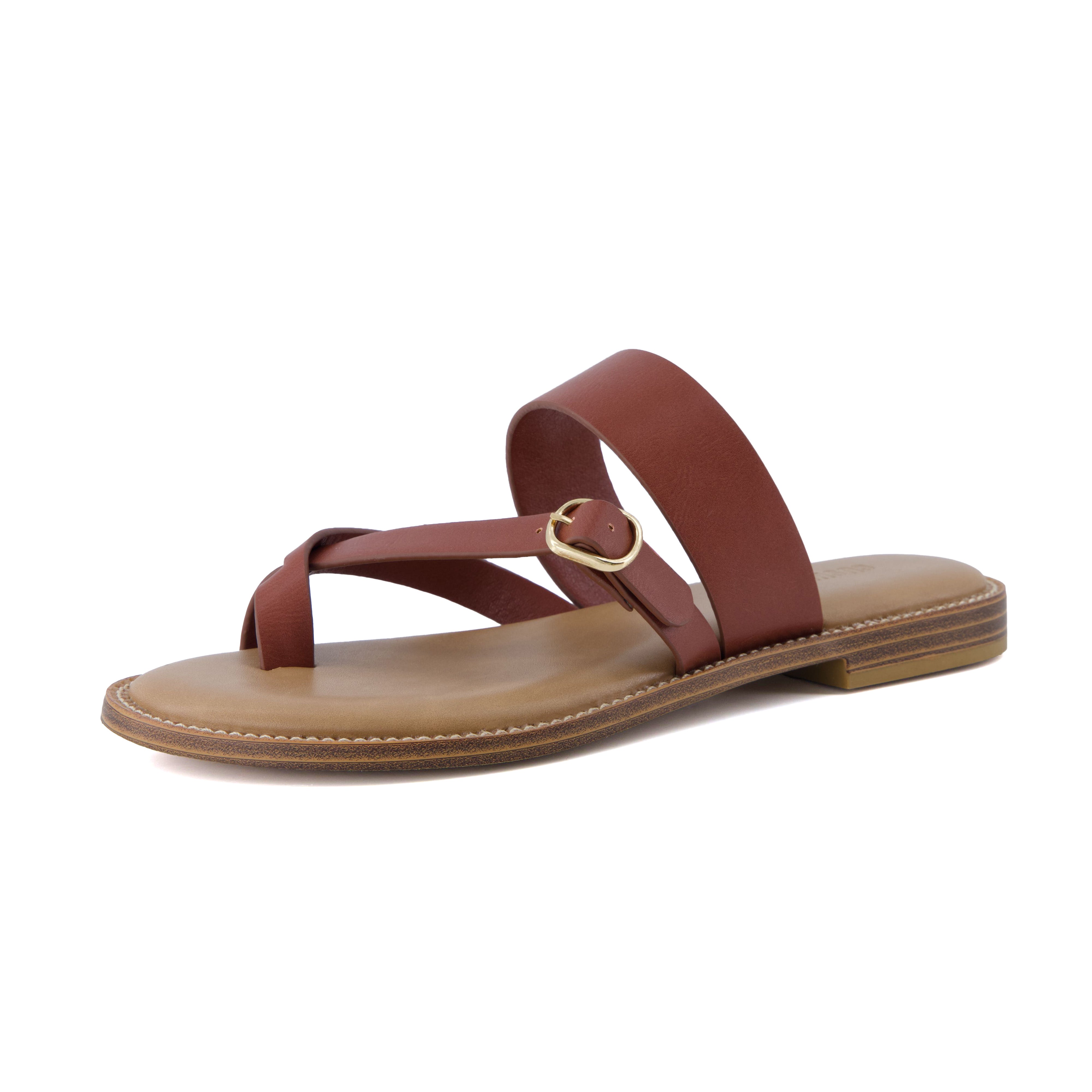 Laws Flat Sandal Cognac