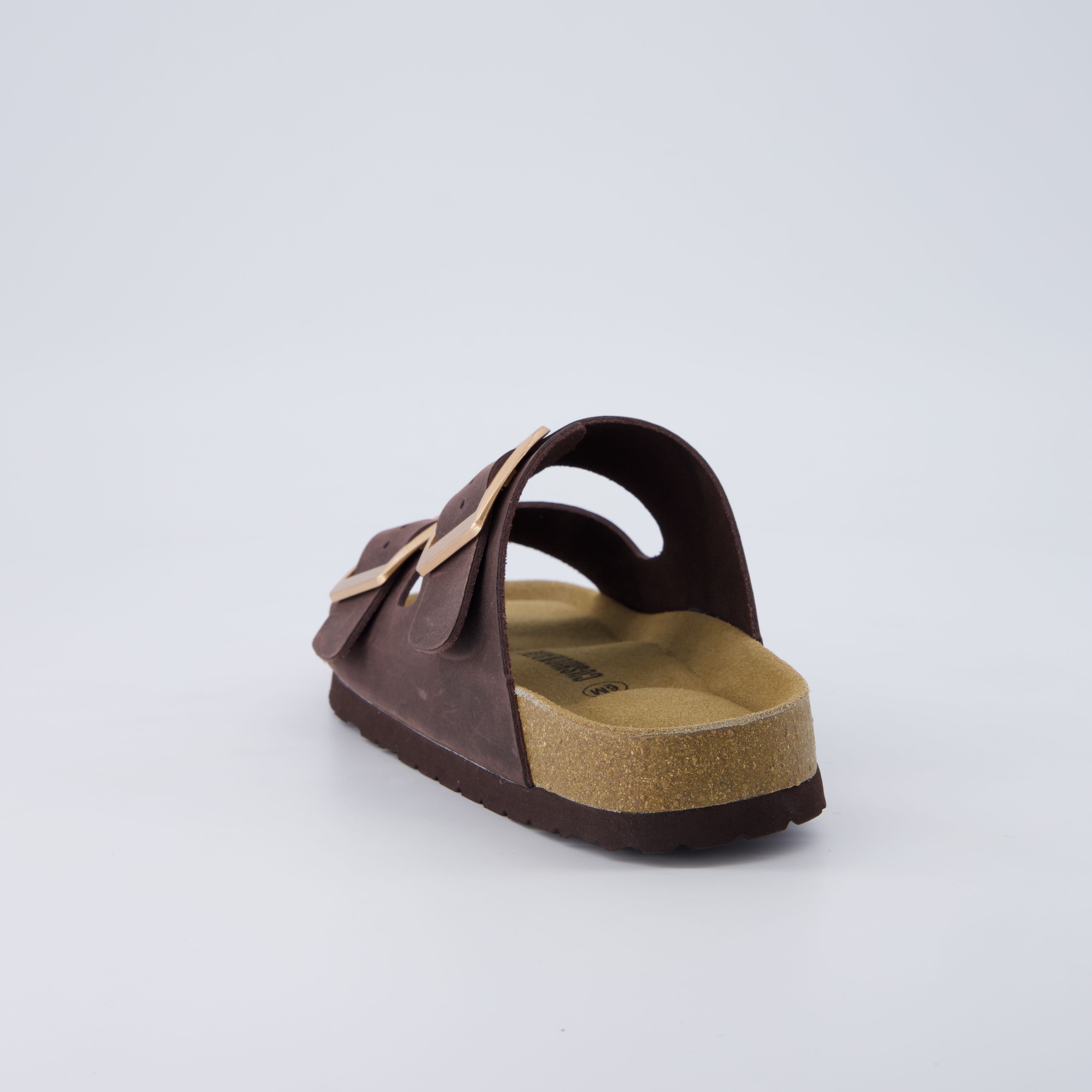 Laz Genuine Suede Slides Chocolate