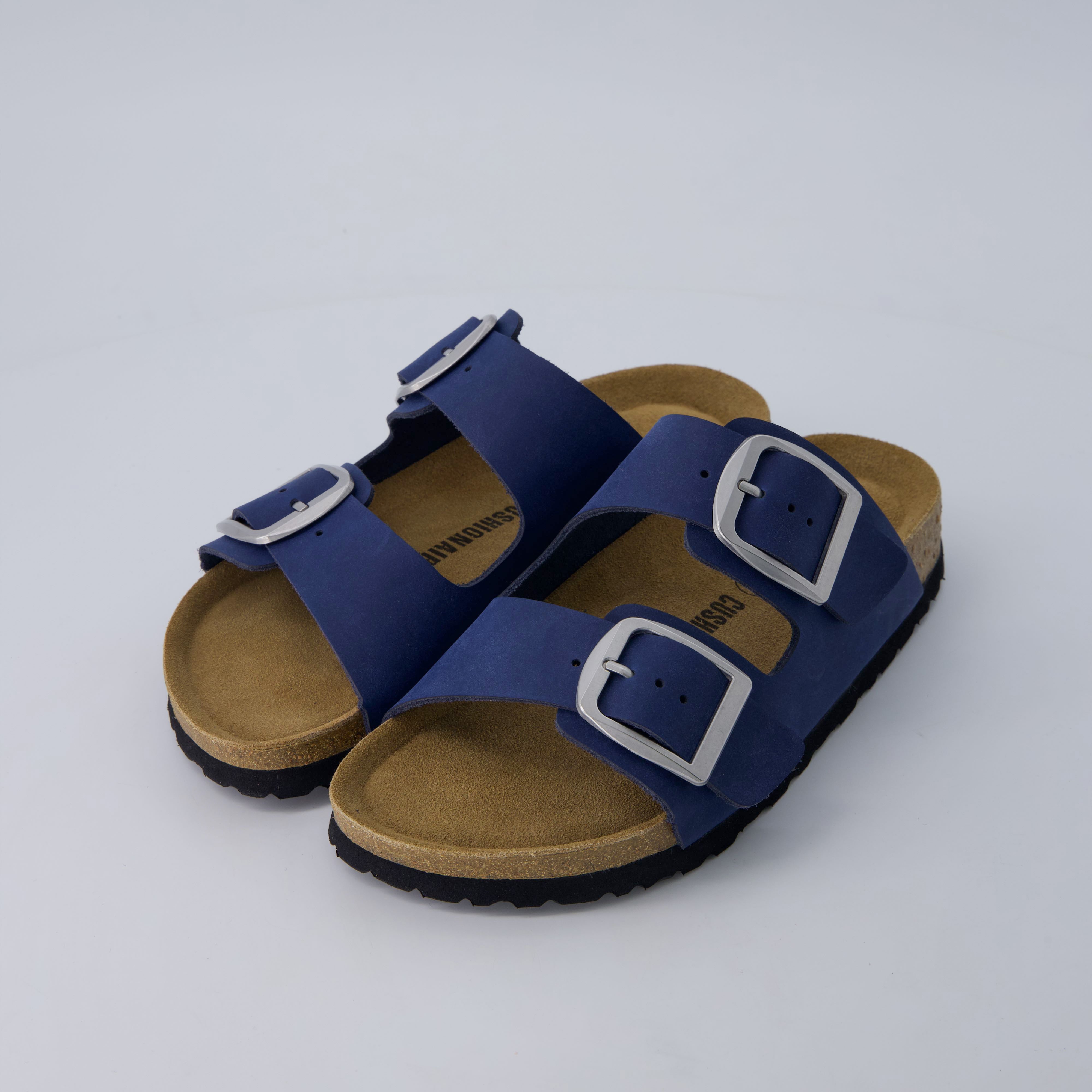 Laz Genuine Suede Slides Navy