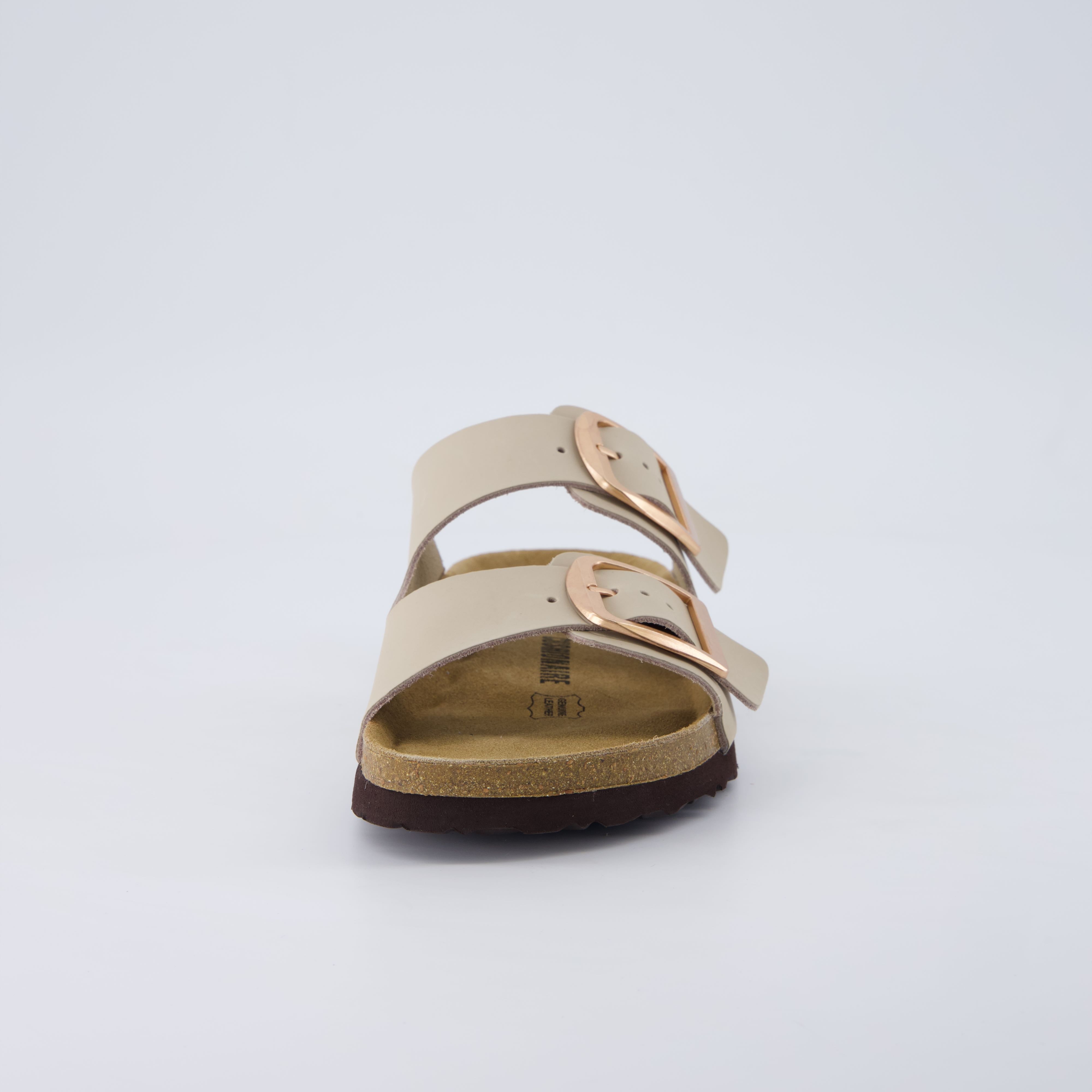 Laz Genuine Suede Slides Stone