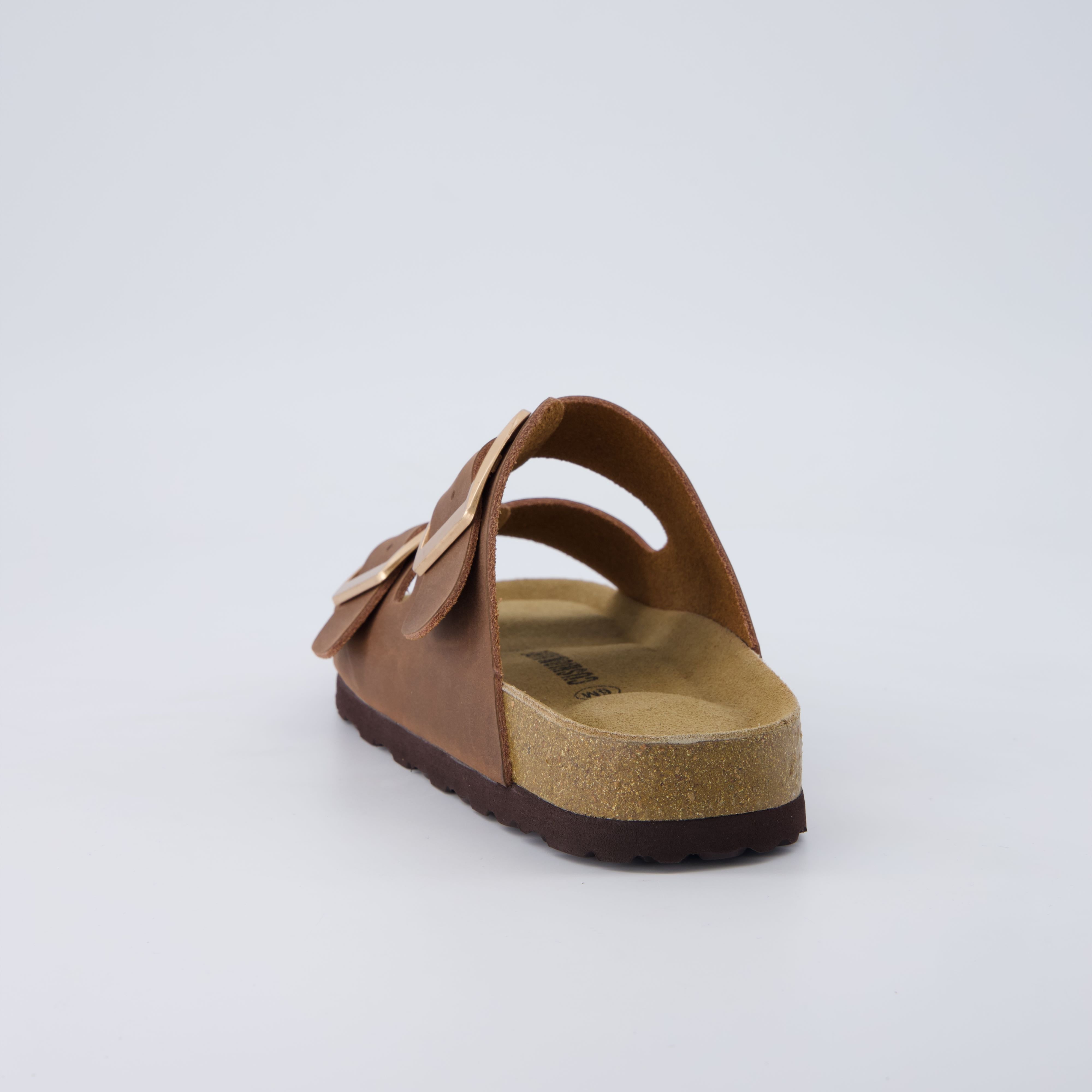 Laz Genuine Suede Slides Tobacco