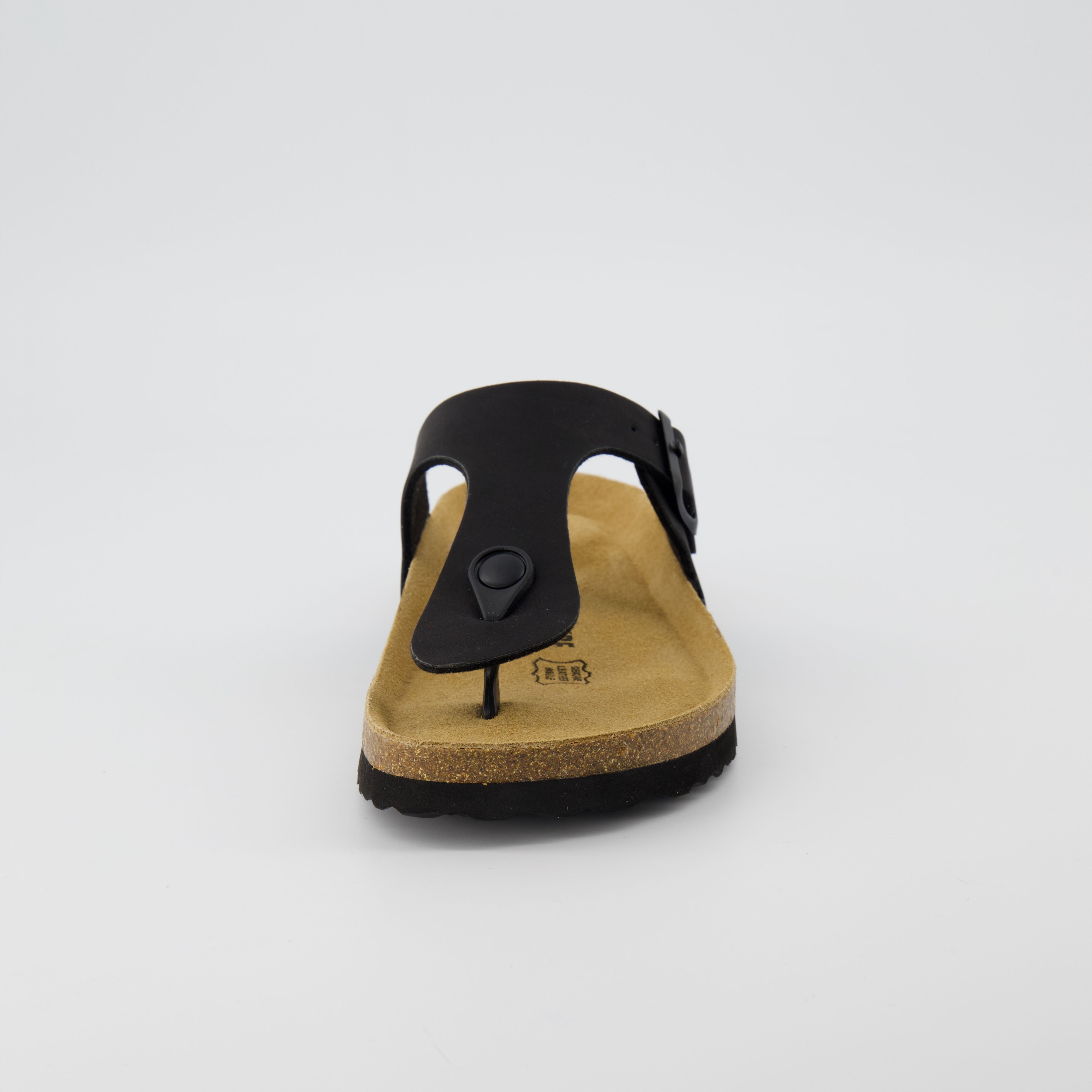 Leah Cork Footbed Thong Sandal Black