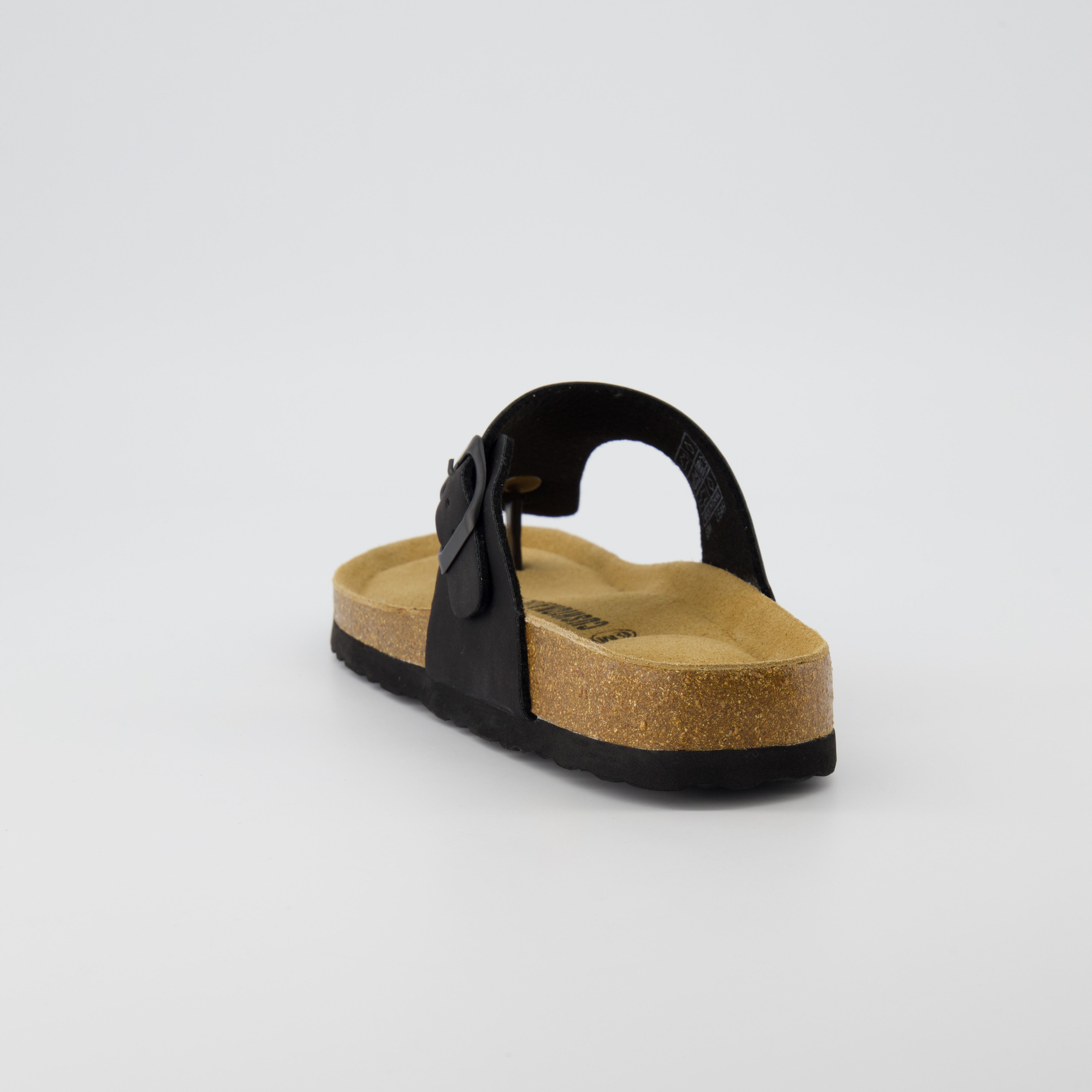 Leah Cork Footbed Thong Sandal Black