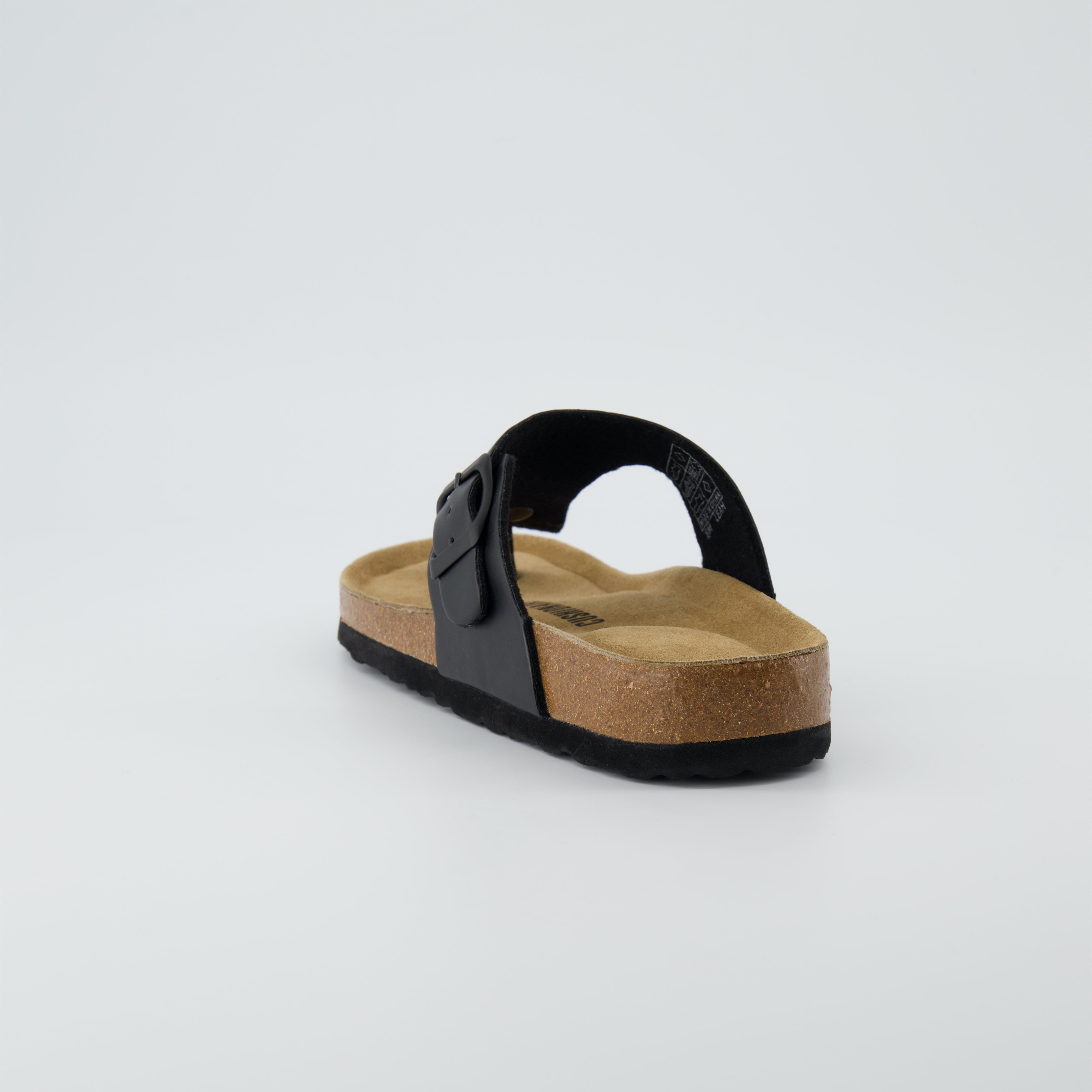 Leah Cork Footbed Thong Sandal Black Oily Medium