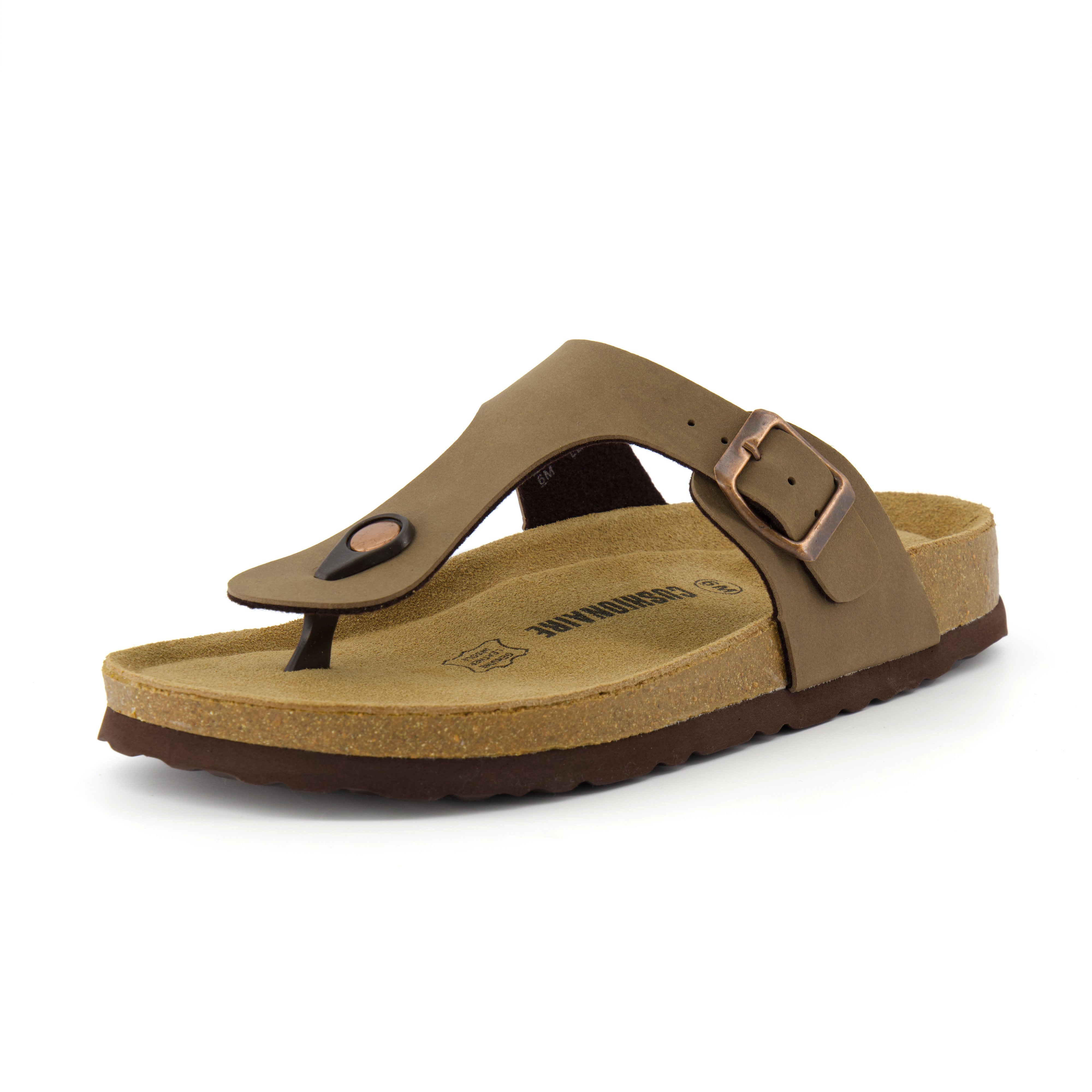 Leah Cork Footbed Thong Sandal Brown
