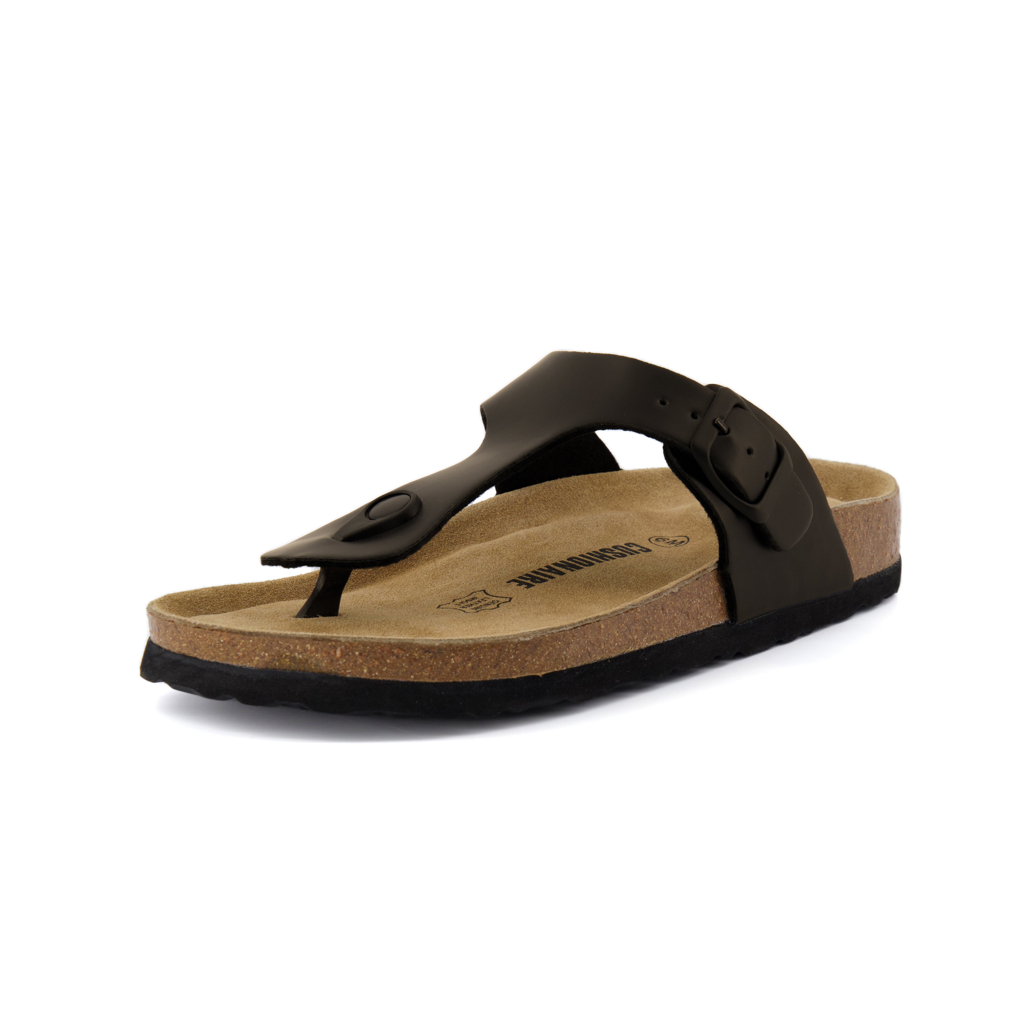 Leah Cork Footbed Thong Sandal Brown Oily Medium
