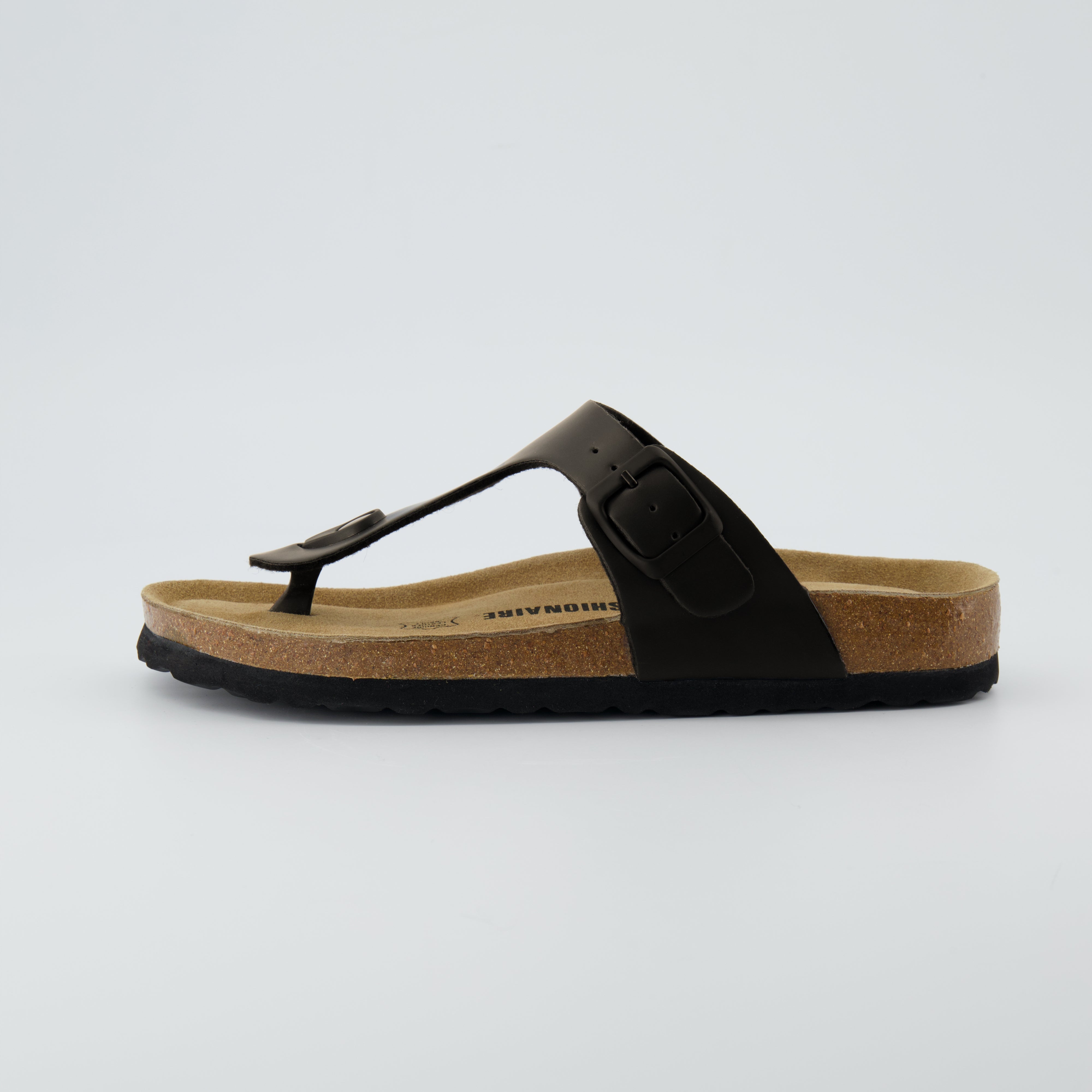 Leah Cork Footbed Thong Sandal Brown Oily Medium