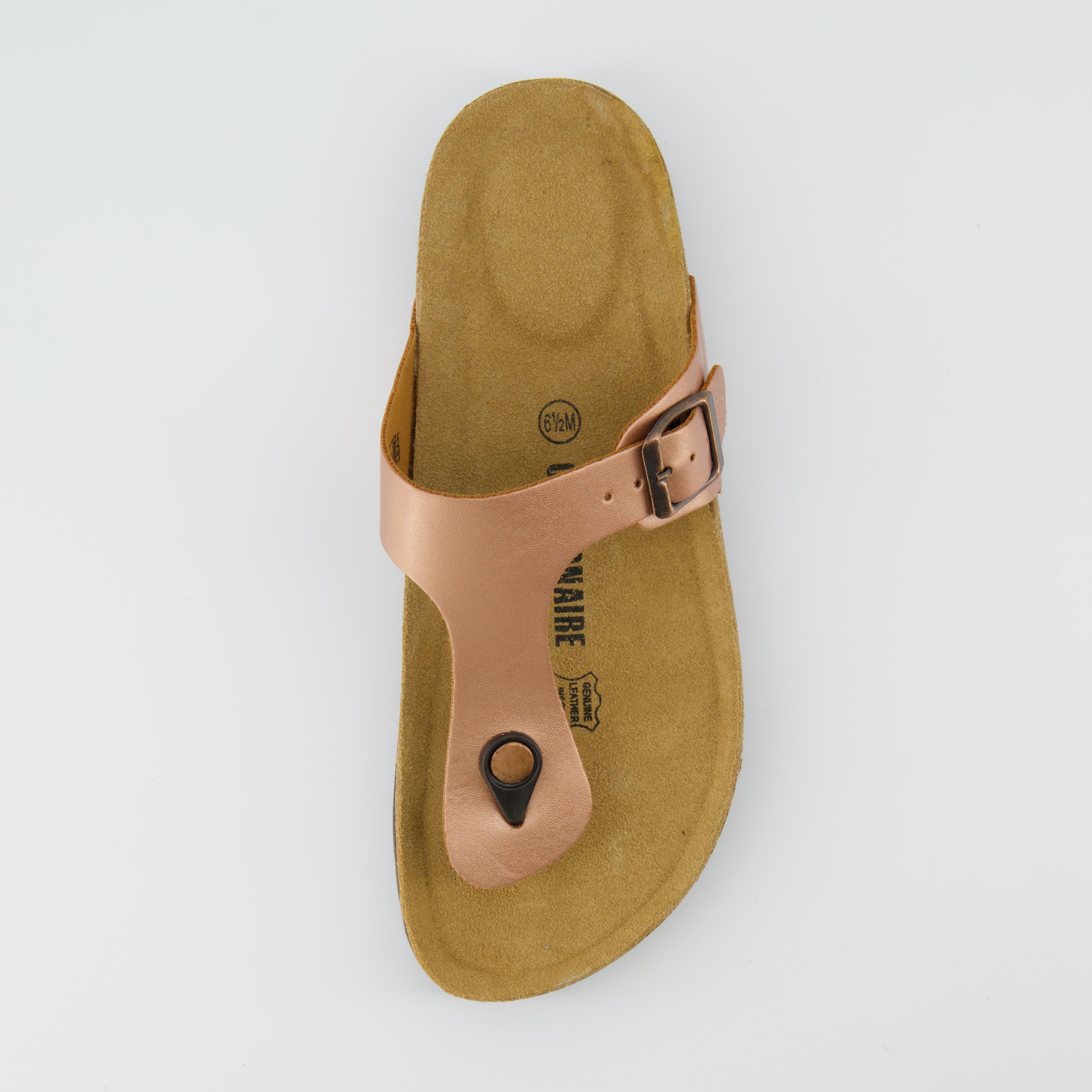 Leah Cork Footbed Thong Sandal Rose Gold