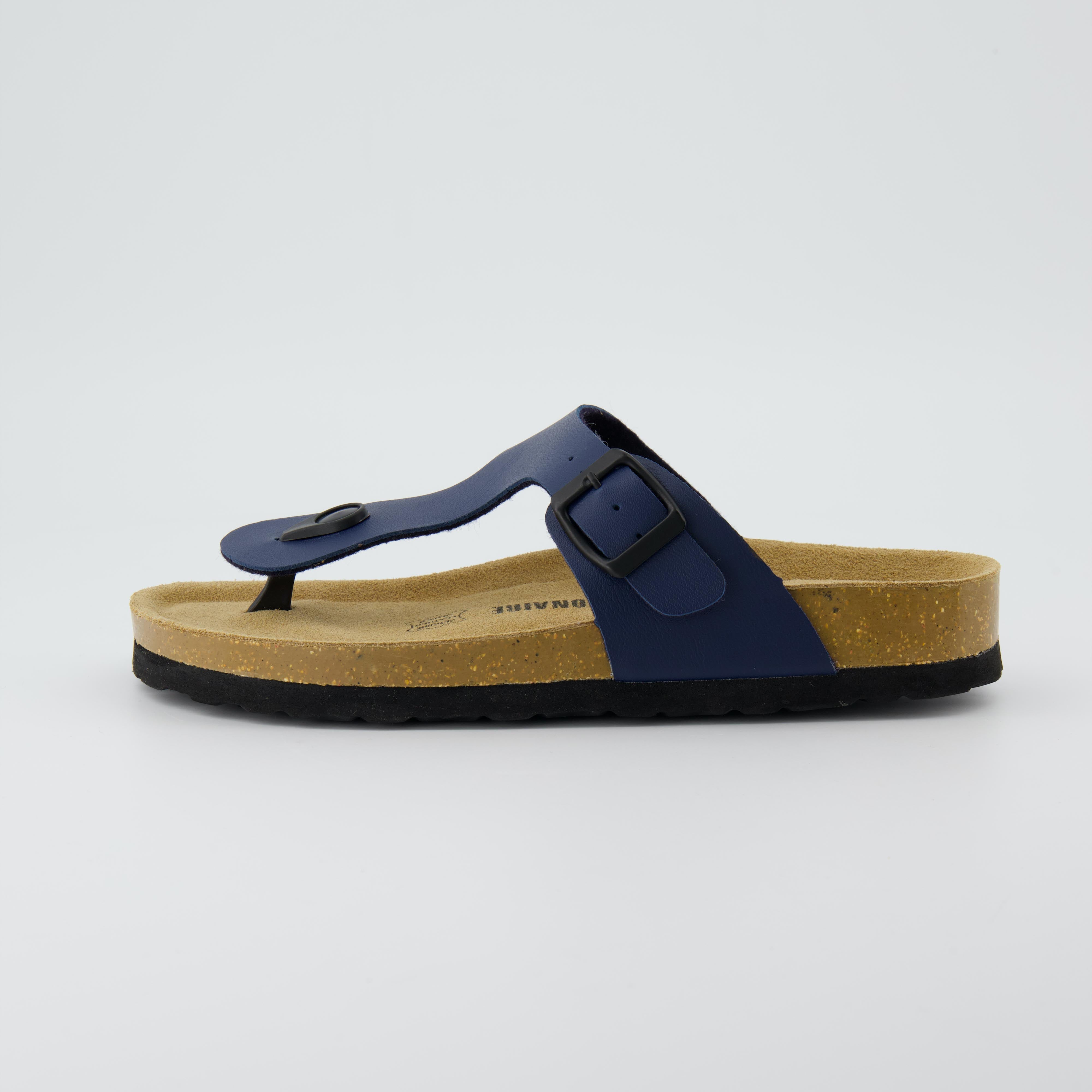 Leah Cork Footbed Thong Sandal Navy Nappa