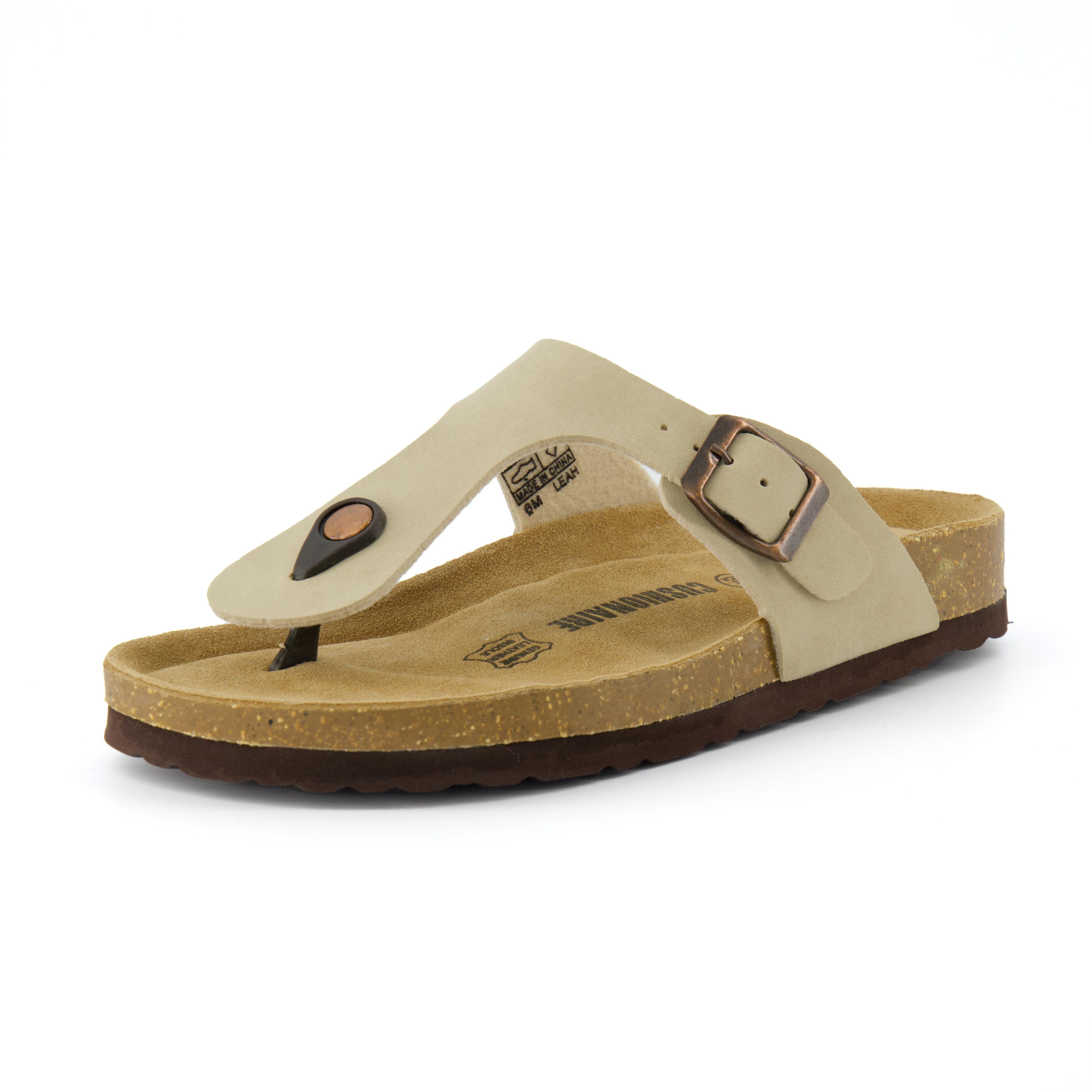 Leah Cork Footbed Thong Sandal Stone
