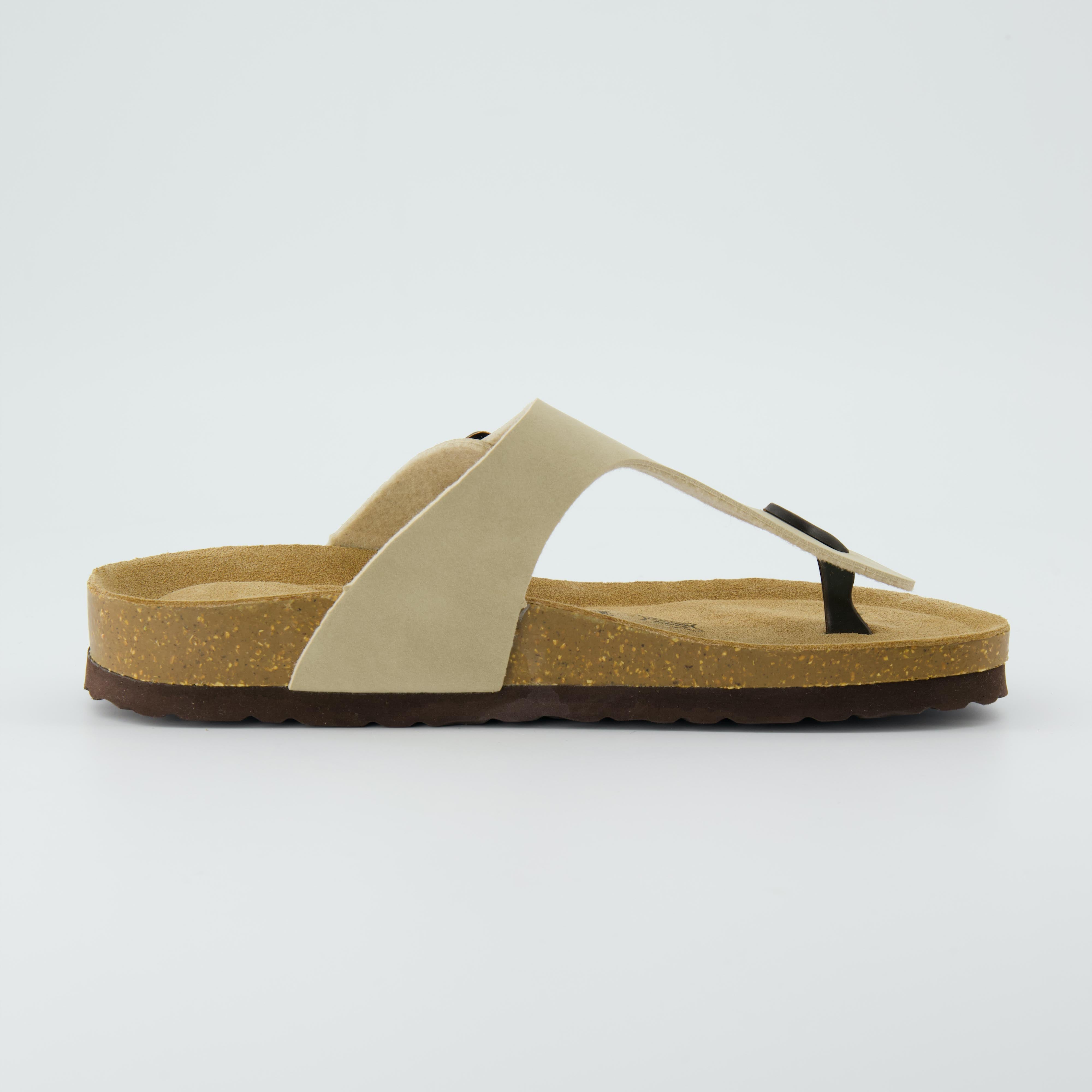 Leah Cork Footbed Thong Sandal Stone