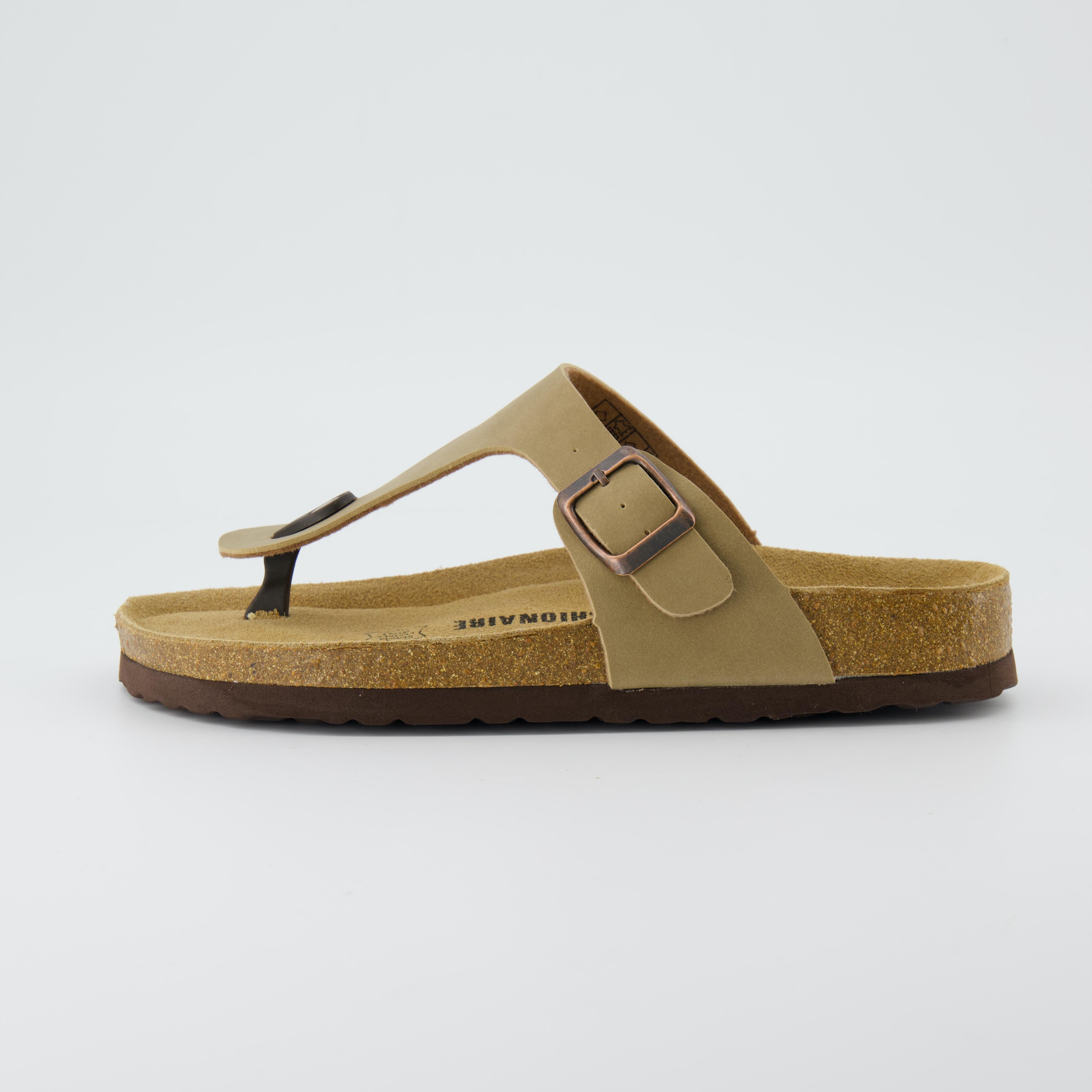 Leah Cork Footbed Thong Sandal Taupe