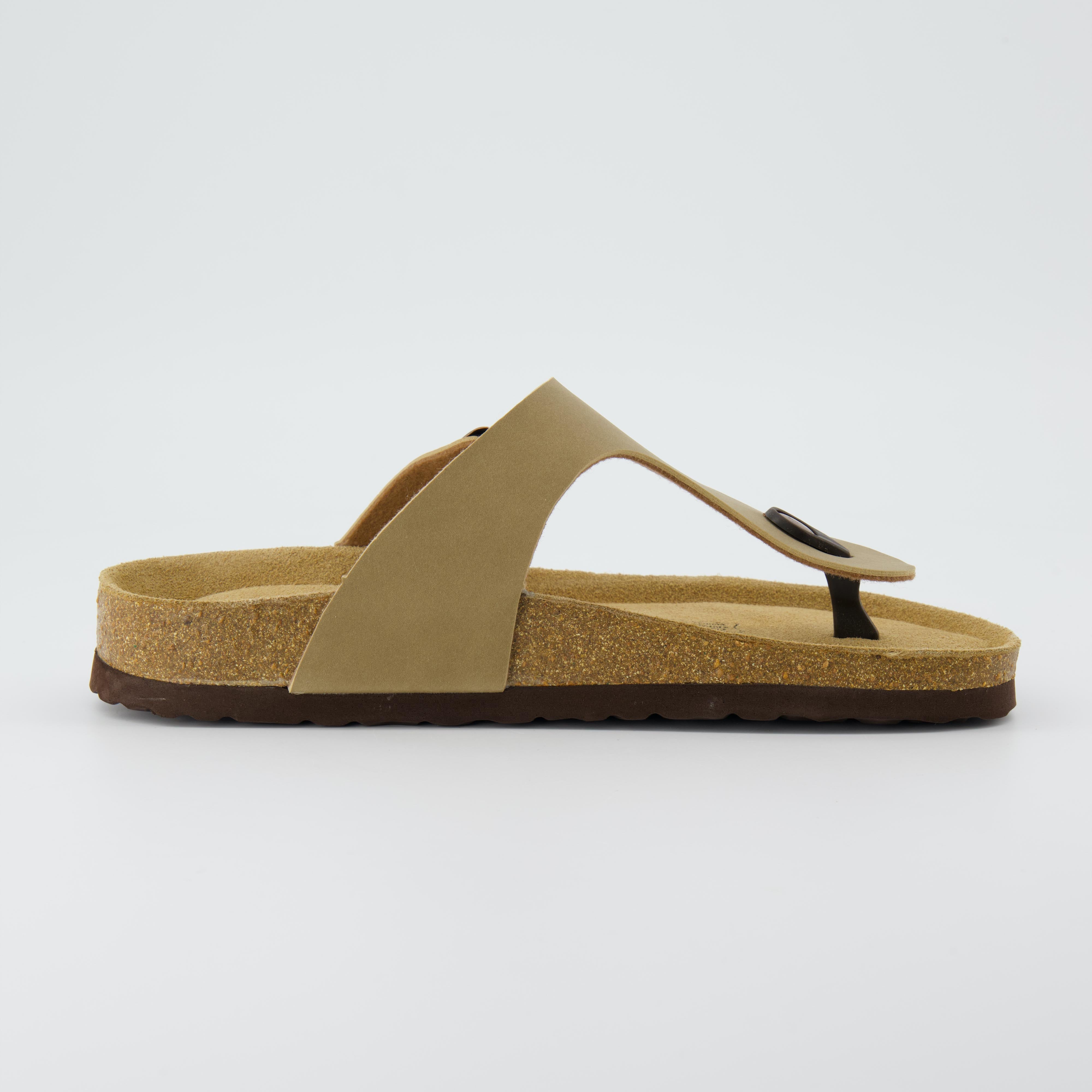 Leah Cork Footbed Thong Sandal Taupe