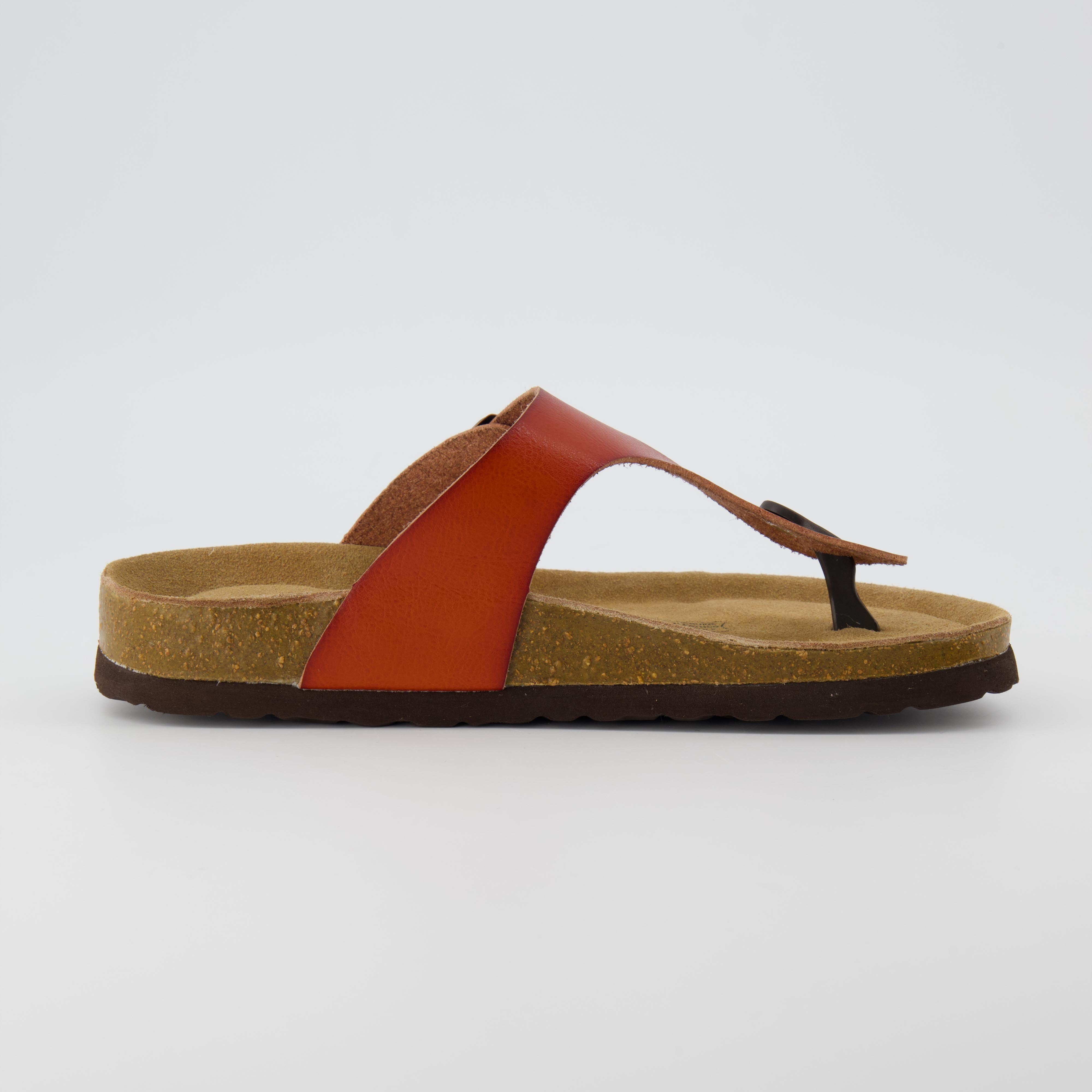 Leah Cork Footbed Thong Sandal Whiskey