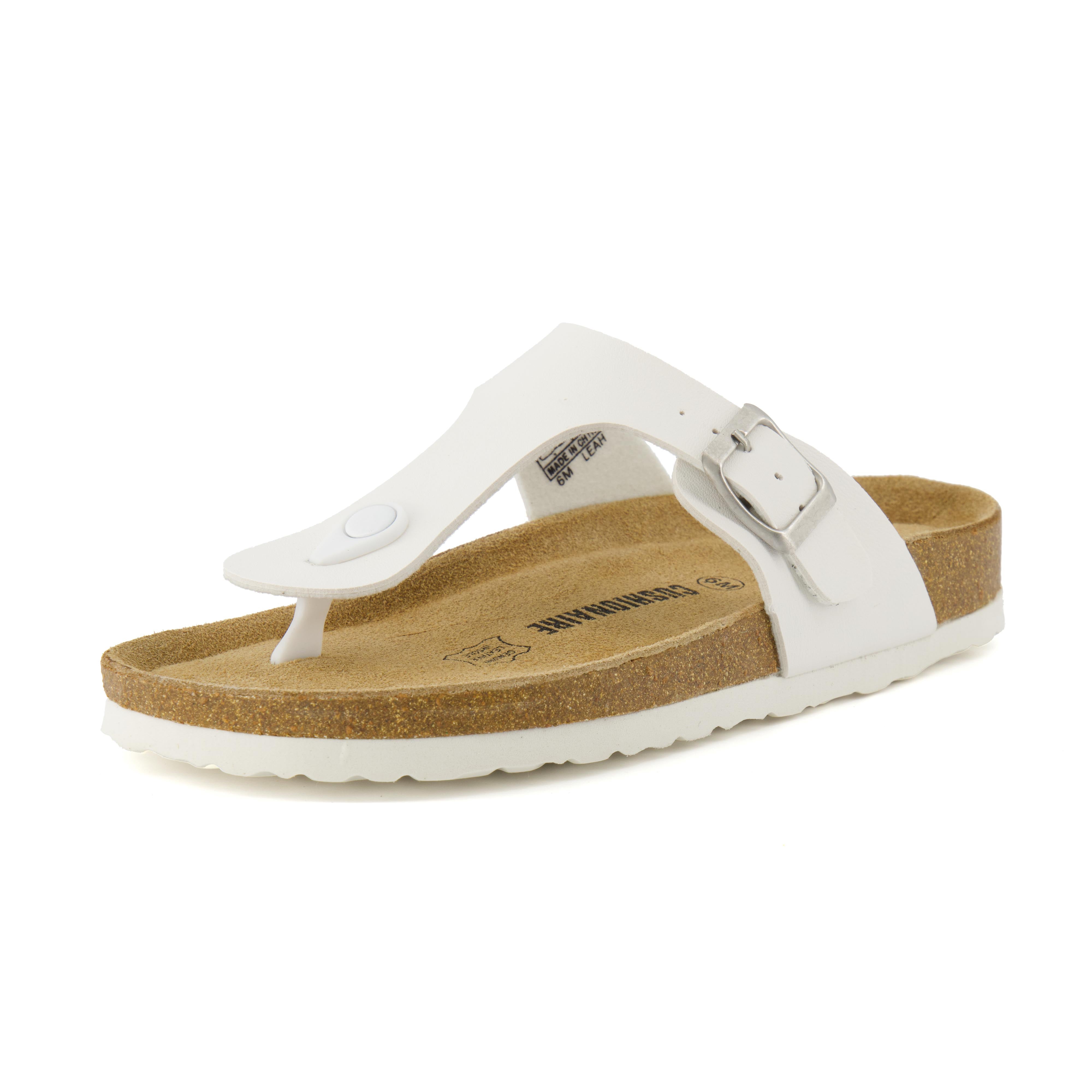 Leah Cork Footbed Thong Sandal White