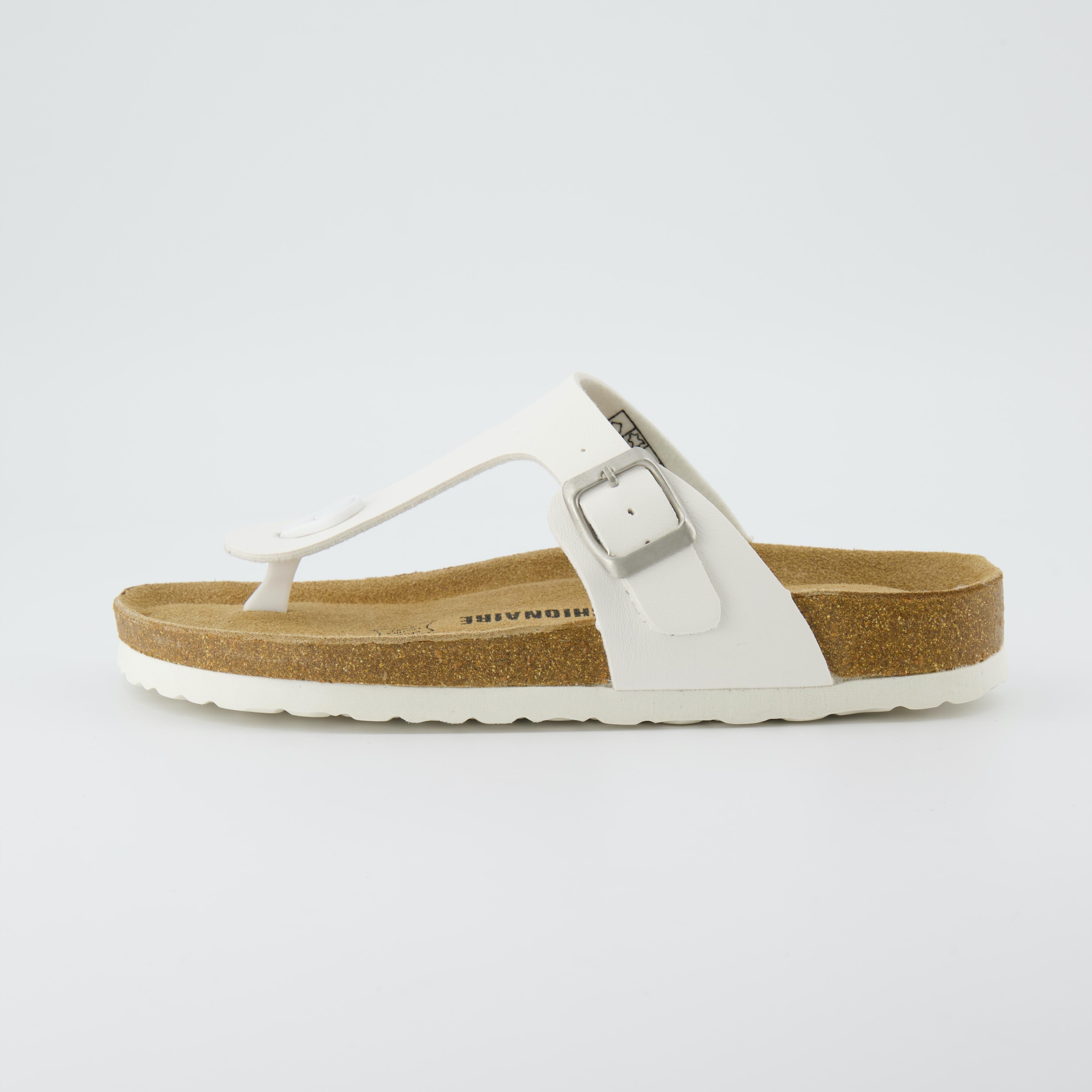 Leah Cork Footbed Thong Sandal White