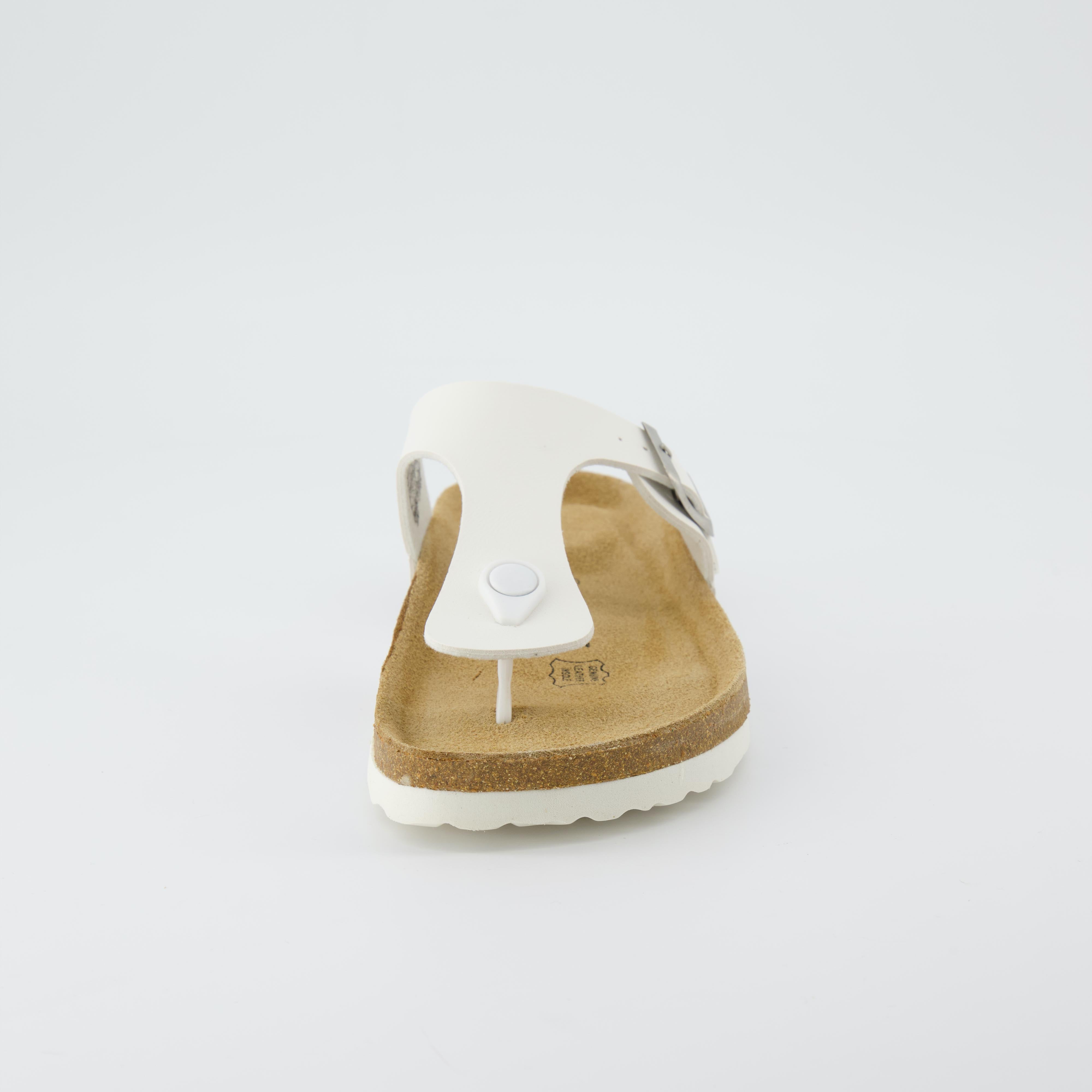 Leah Cork Footbed Thong Sandal White