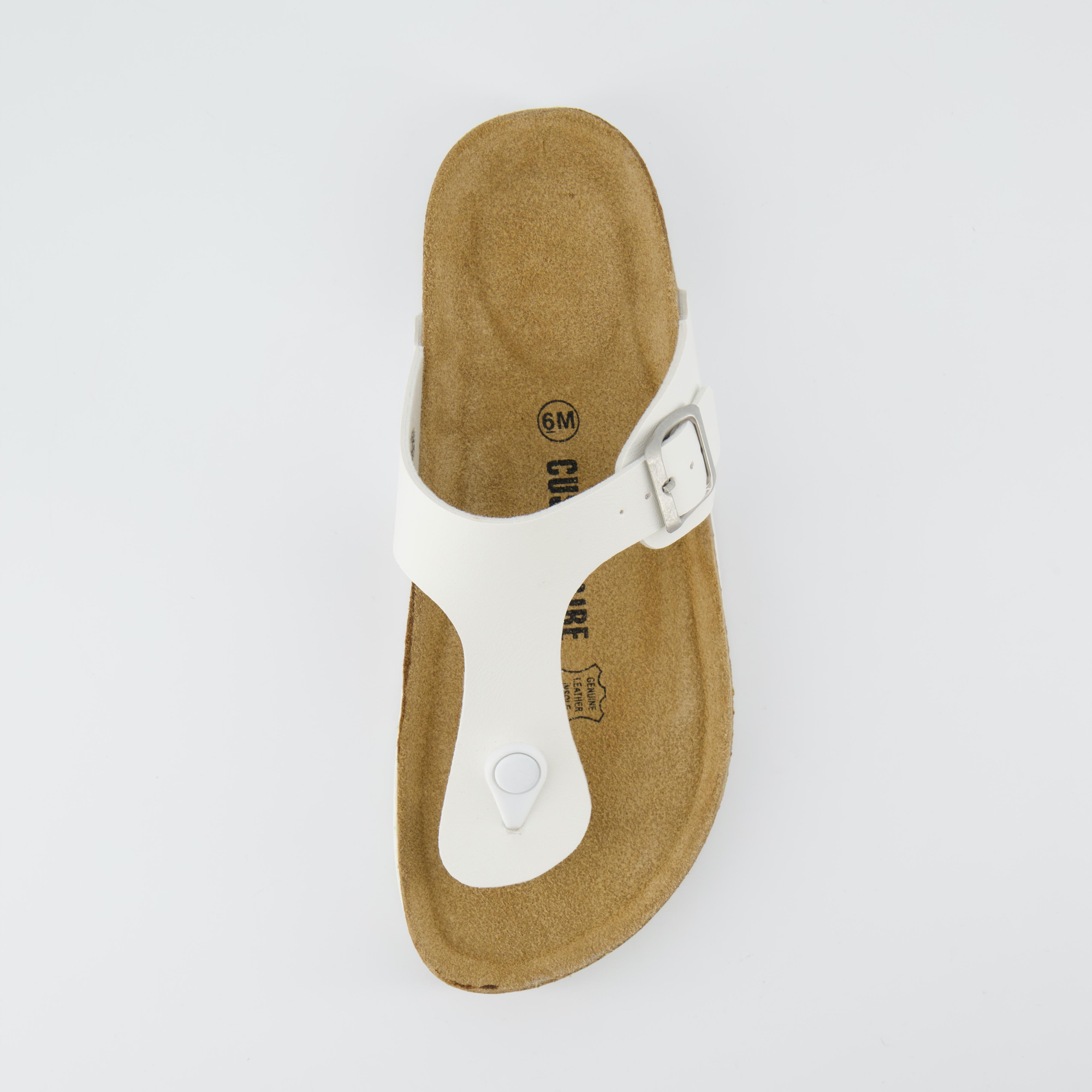 Leah Cork Footbed Thong Sandal White