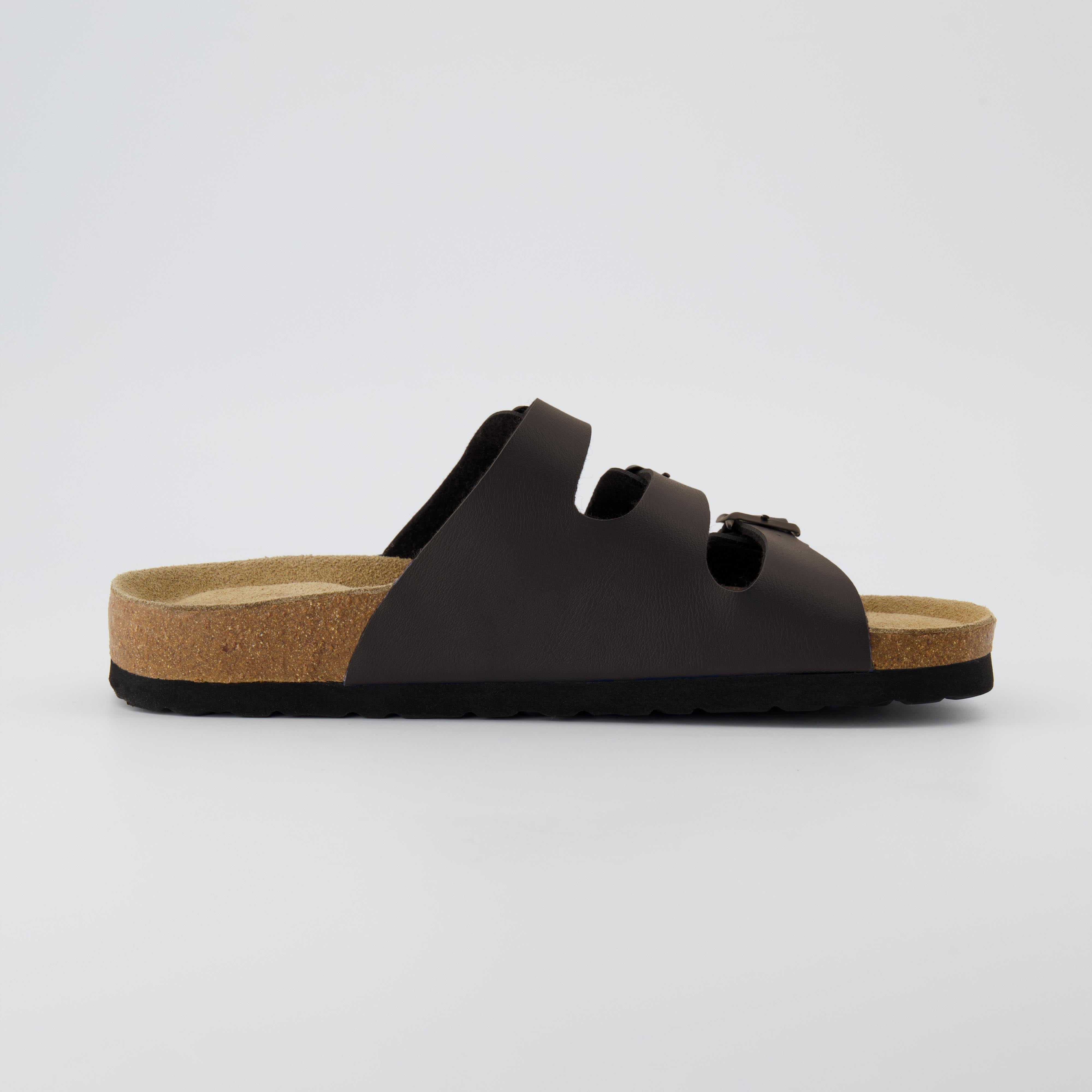Lela Cork Footbed Sandal Brown Nappa Medium