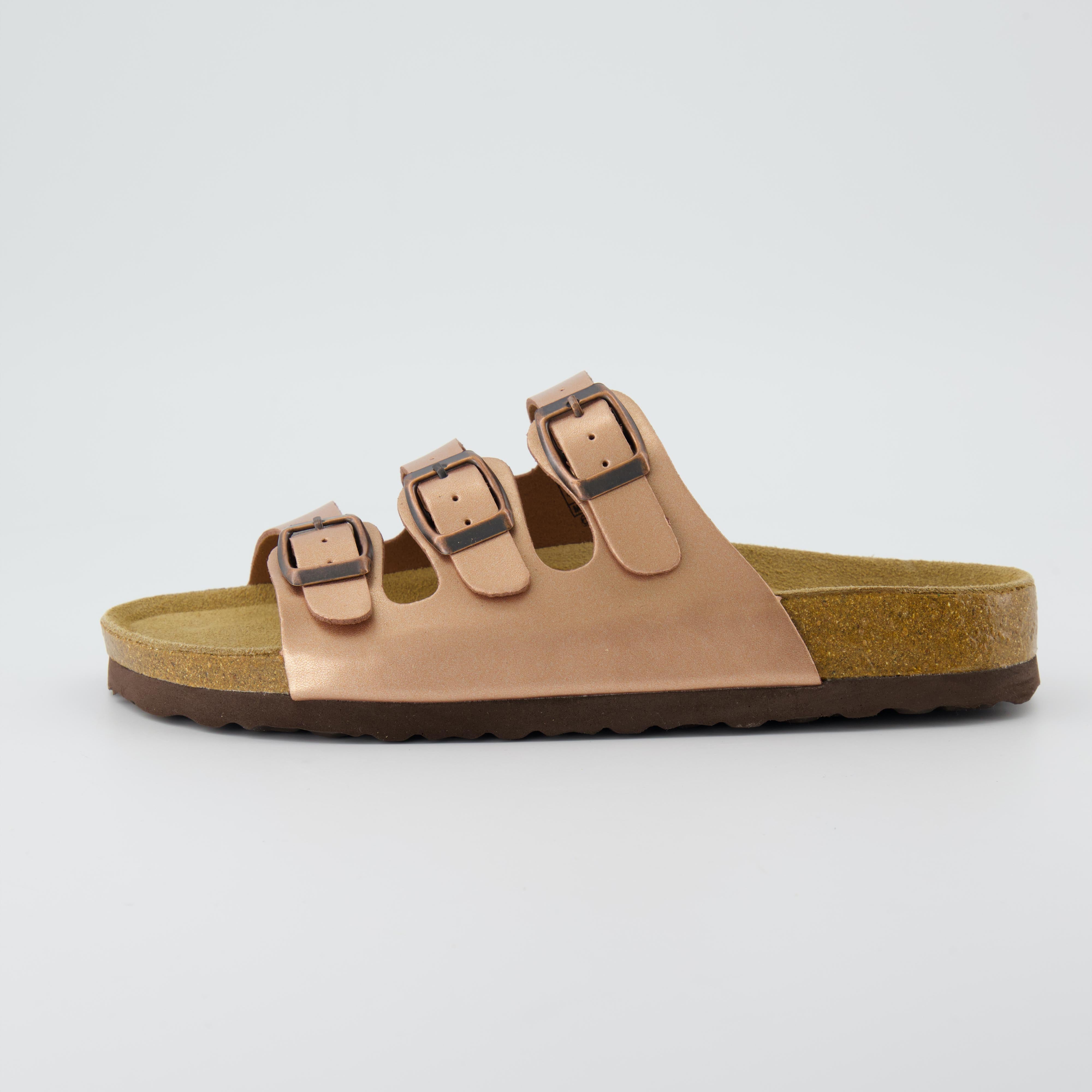Lela Cork Footbed Sandal Rose Gold
