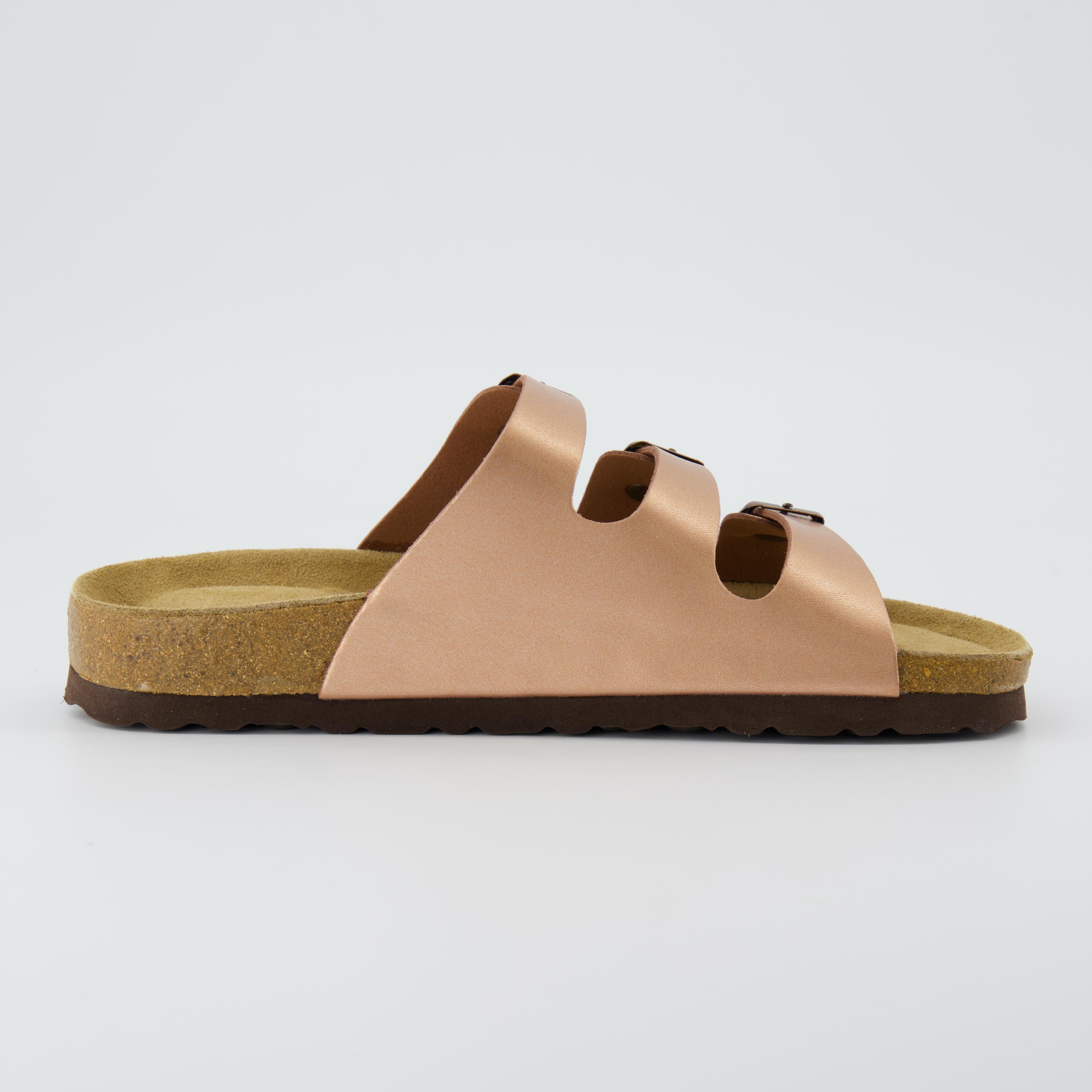 Lela Cork Footbed Sandal Rose Gold