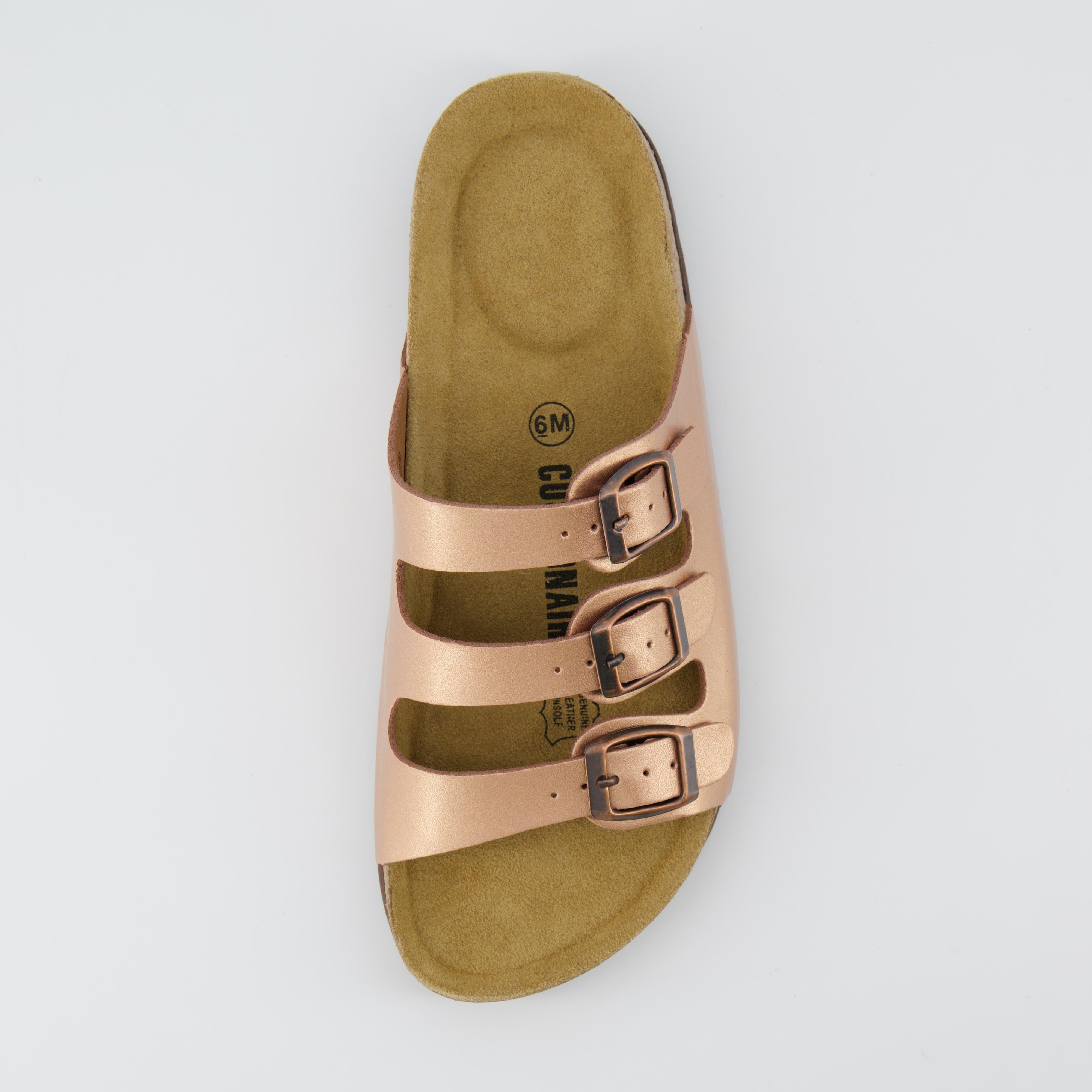 Lela Cork Footbed Sandal Rose Gold