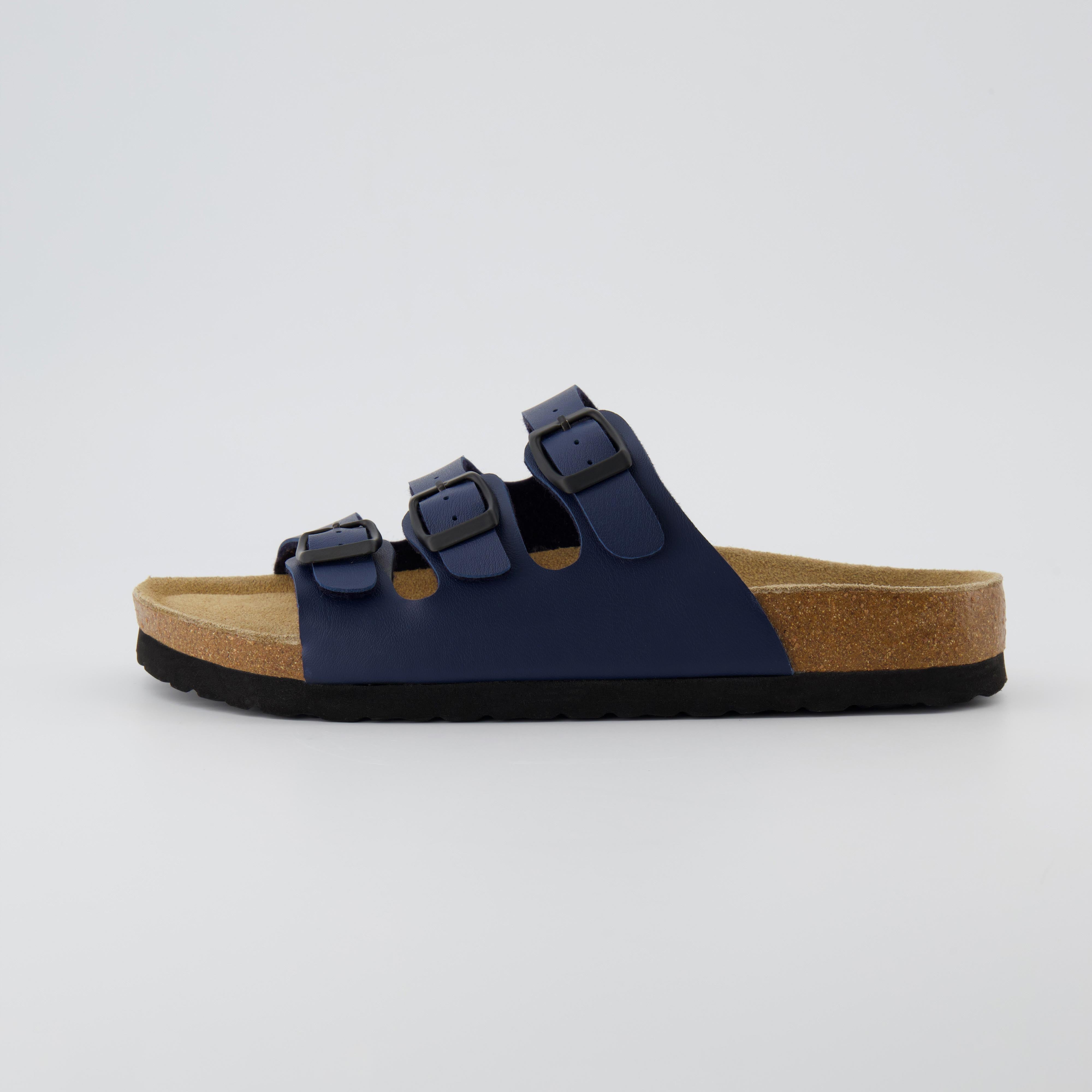 Lela Cork Footbed Sandal Navy Nappa Medium