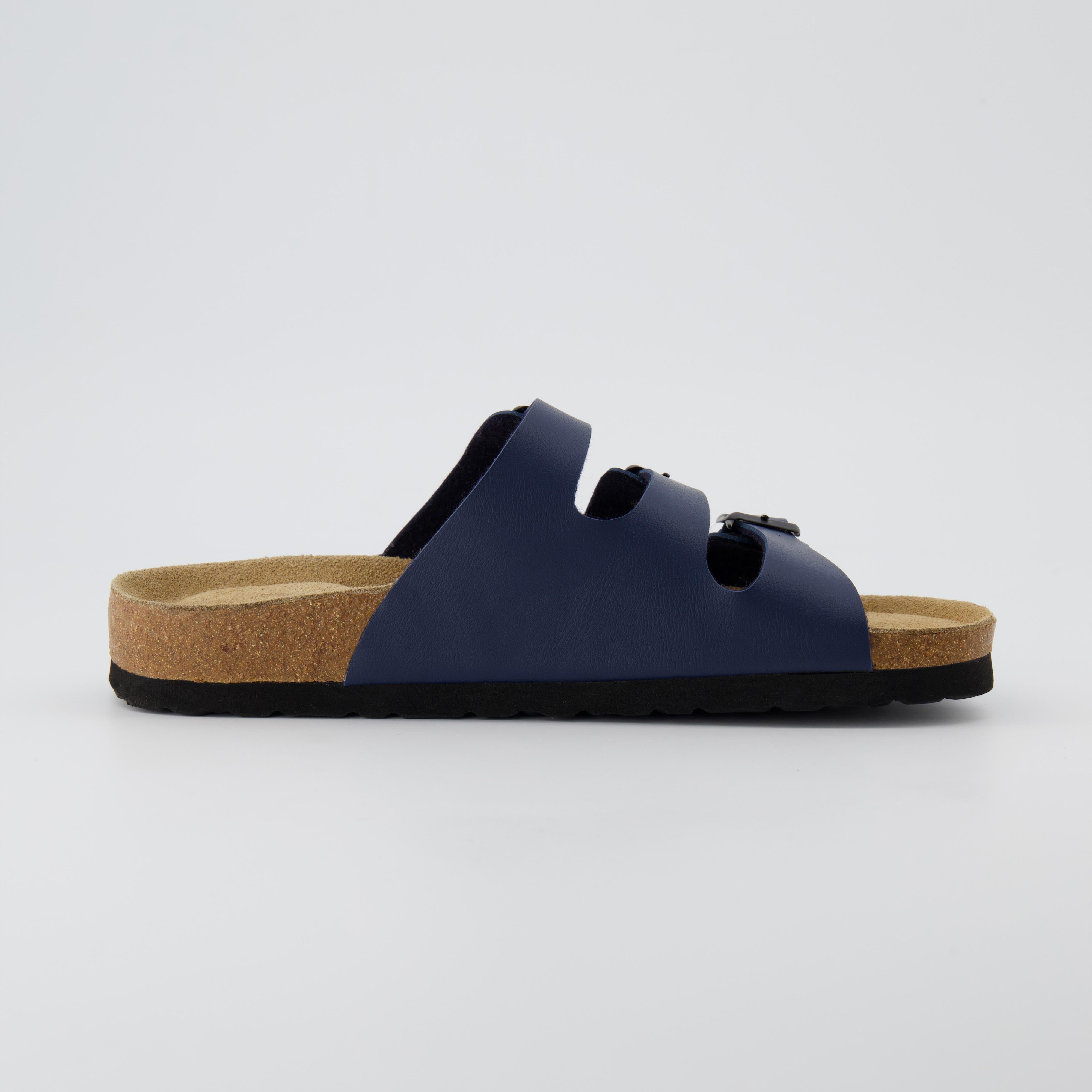 Lela Cork Footbed Sandal Navy Nappa Medium