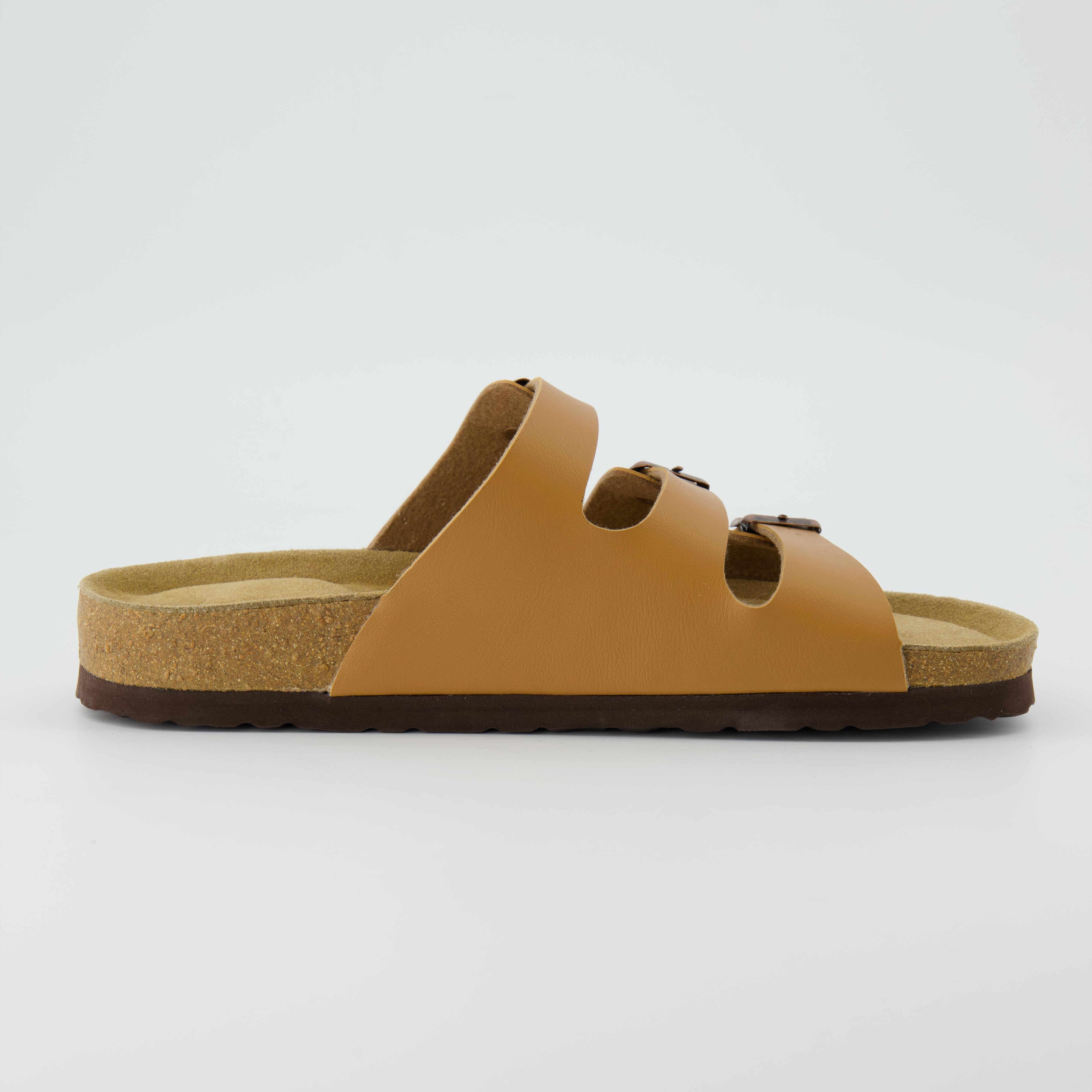 Lela Cork Footbed Sandal Tan Nappa Medium