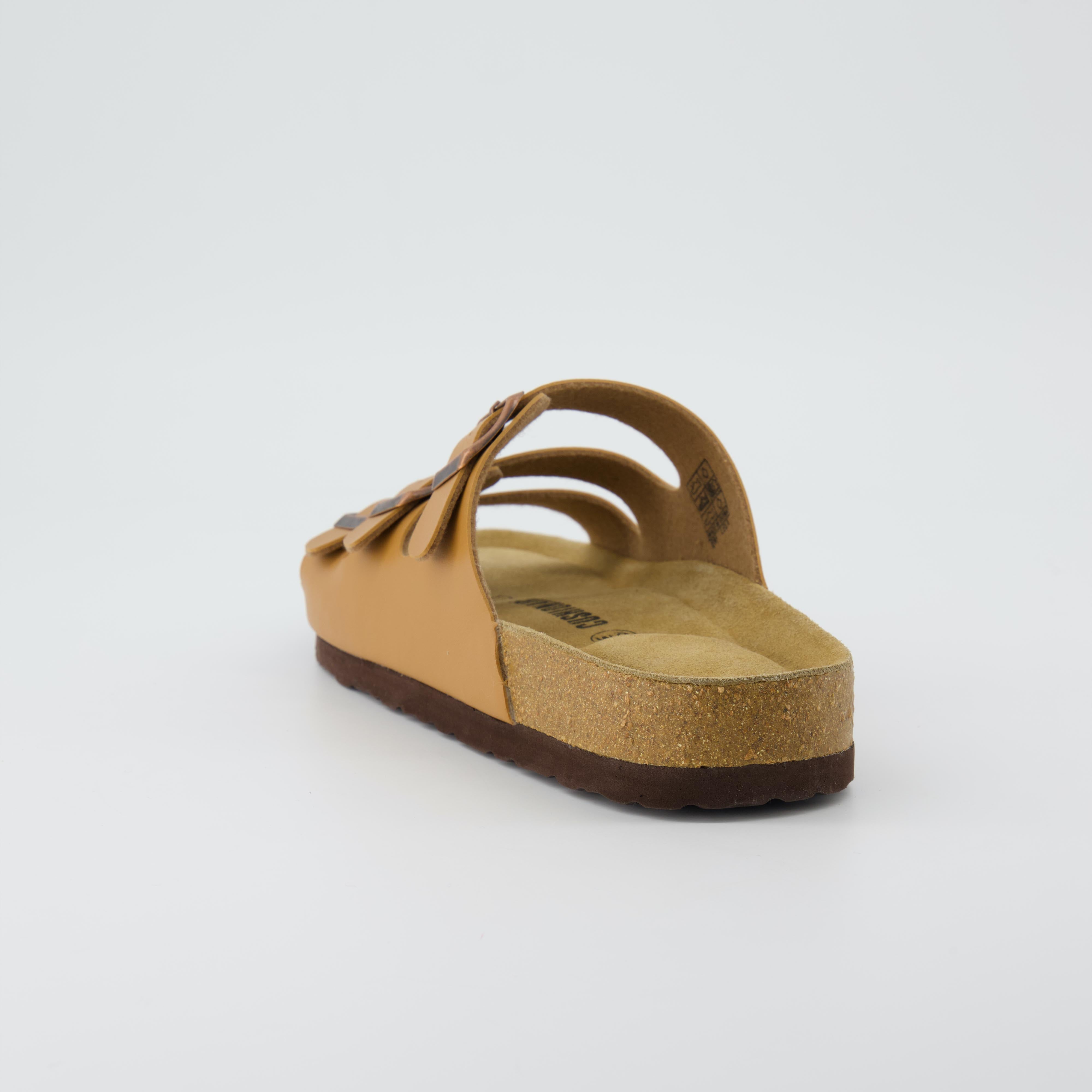 Lela Cork Footbed Sandal Tan Nappa Medium