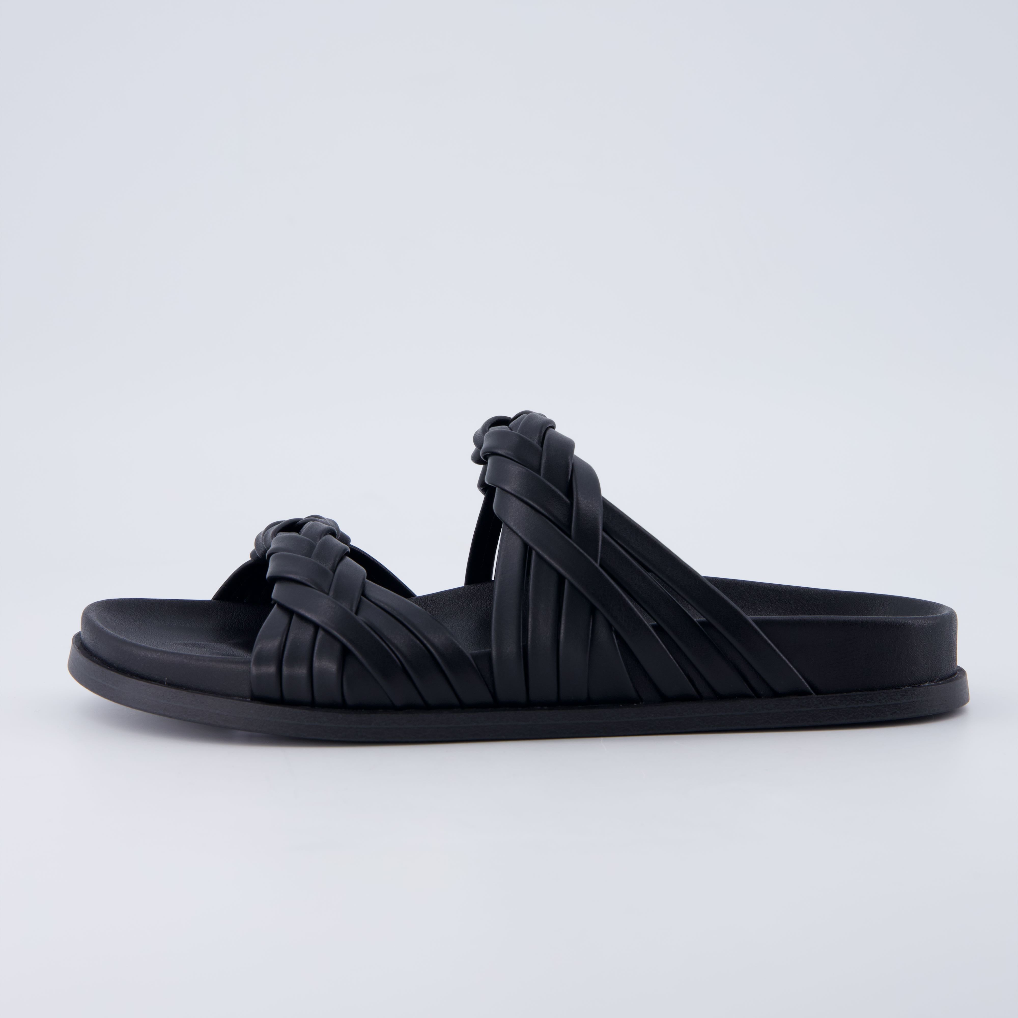 Lens Braided Strap Sandals Black