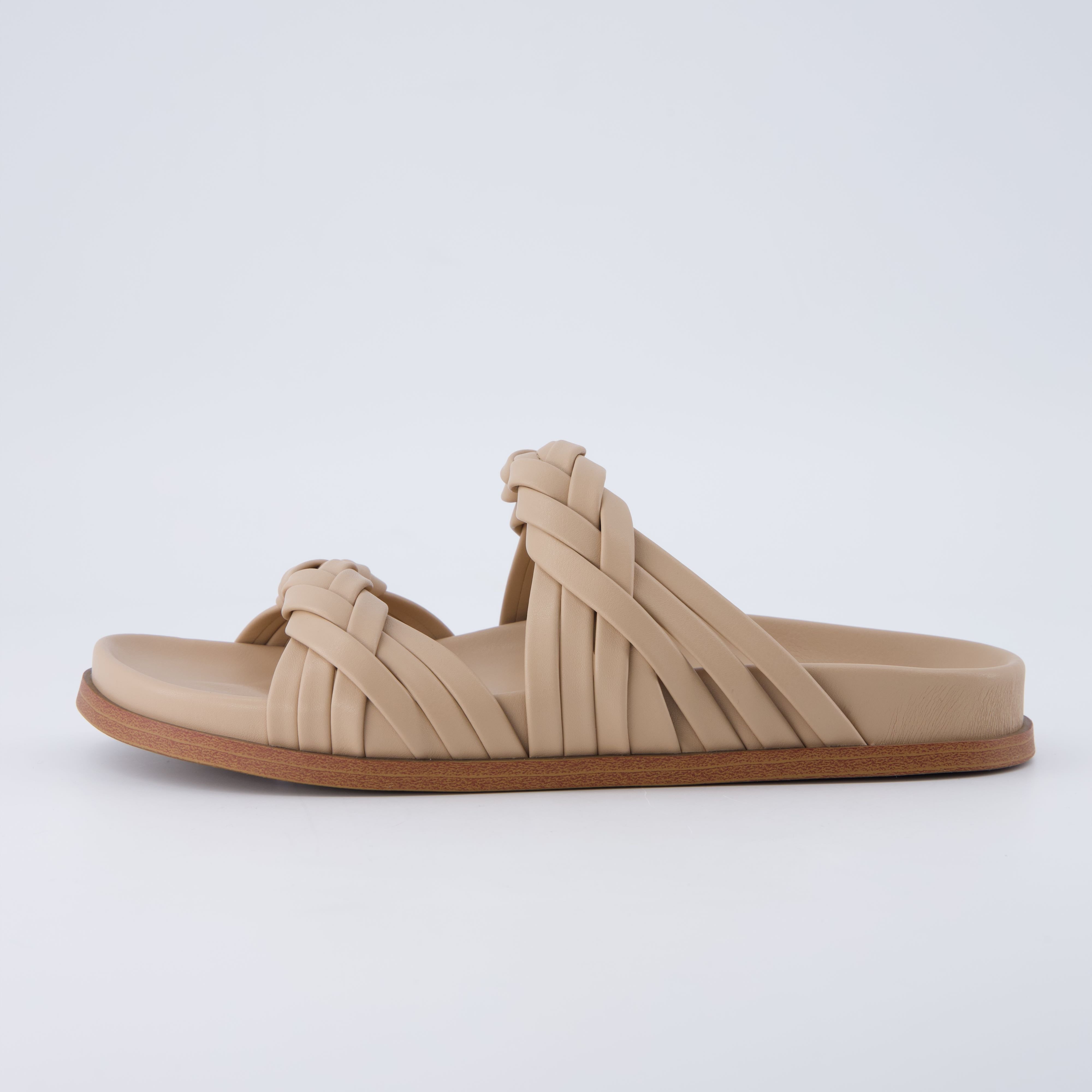 Lens Braided Strap Sandals Nude