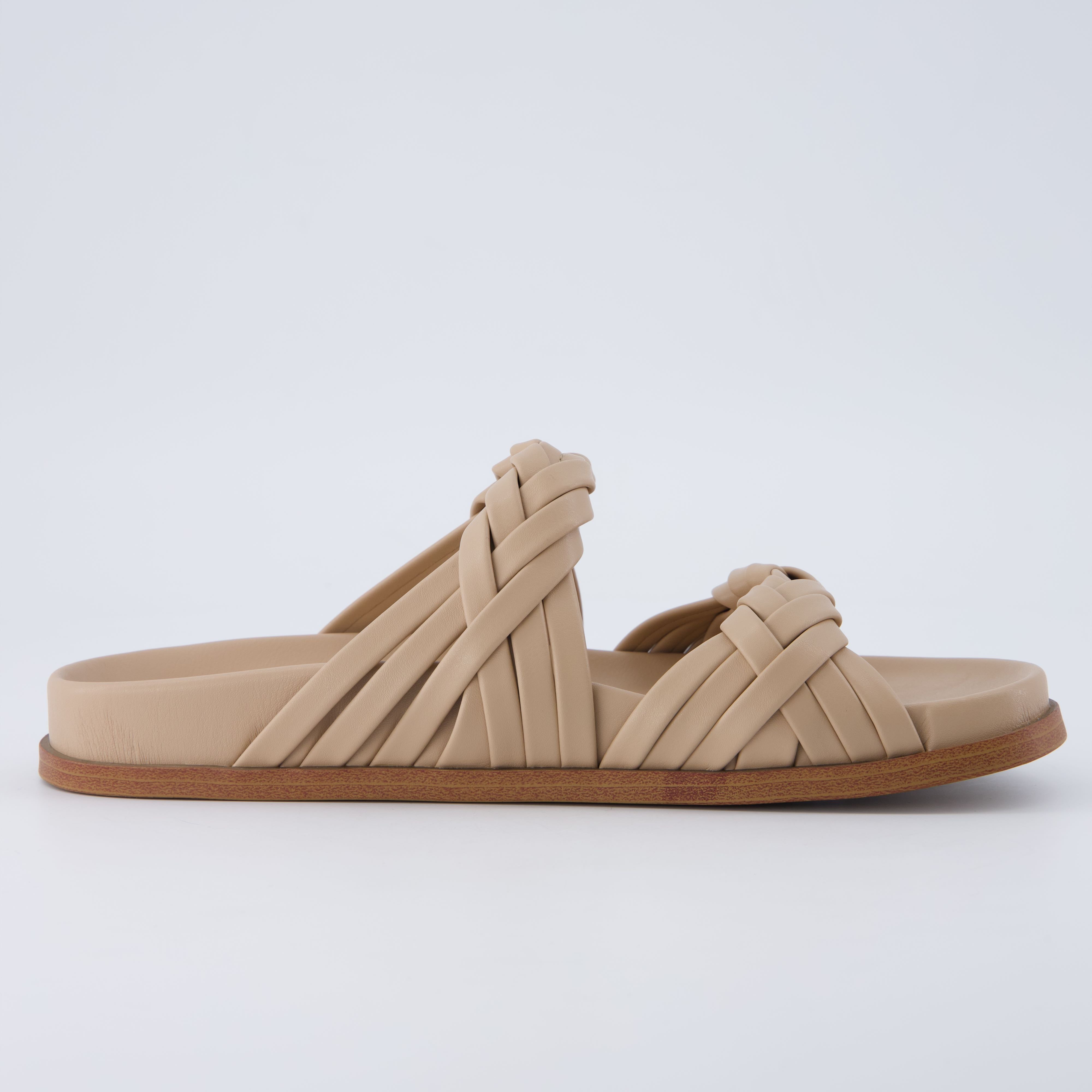 Lens Braided Strap Sandals Nude