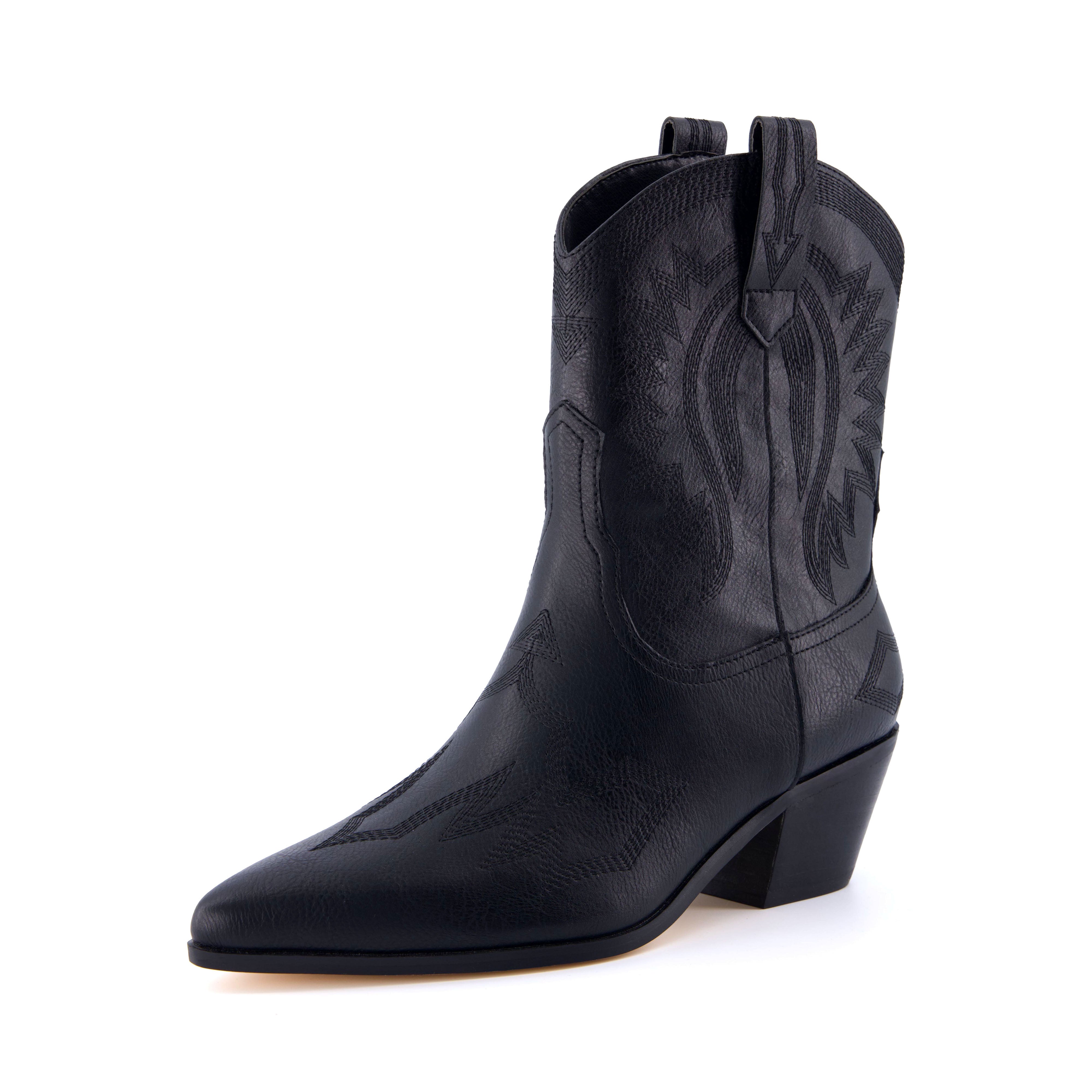 Leon Western Boot Black