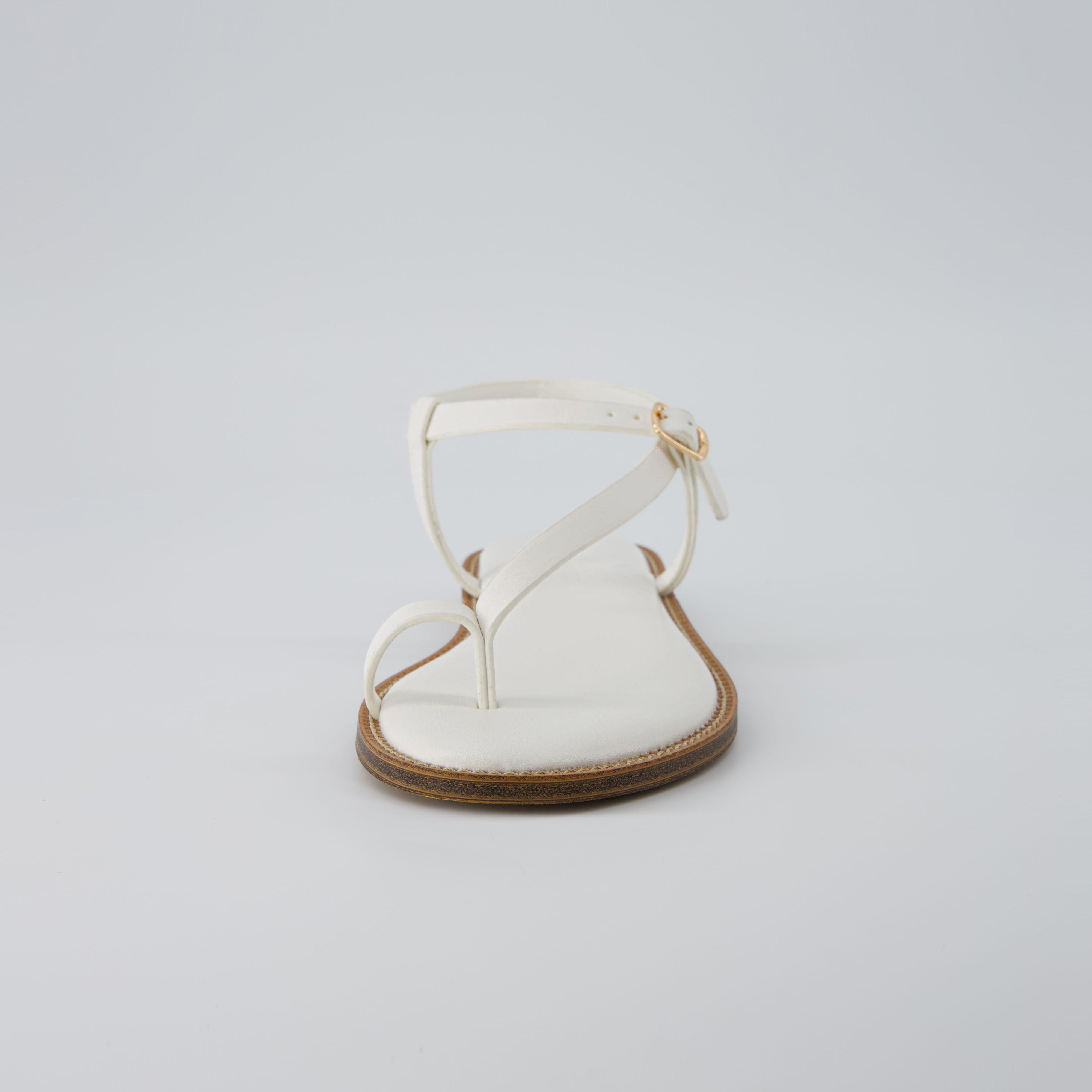 Life Strappy Flat Sandals White Medium