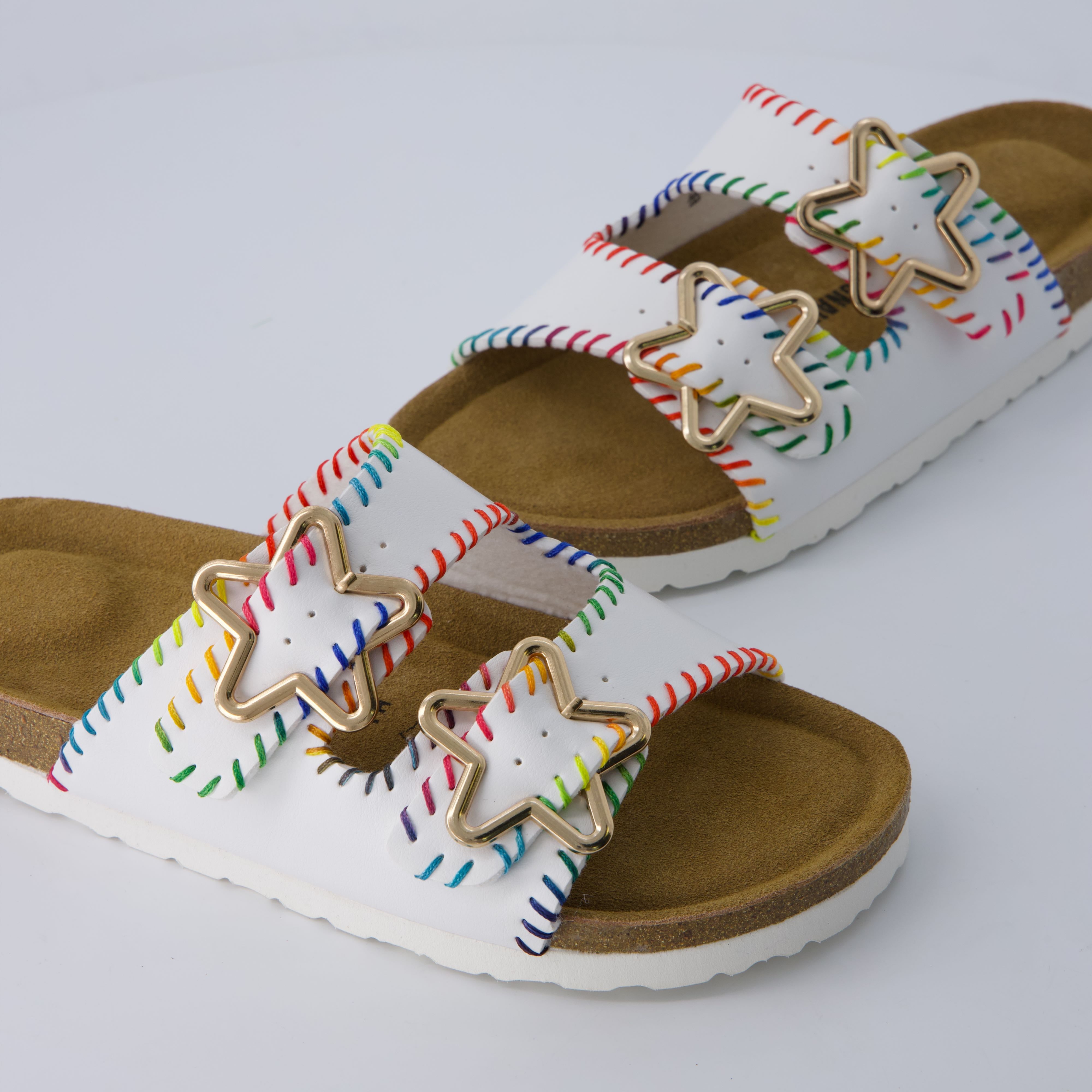 Lily Girl Toddler Sandals White Embellish Medium