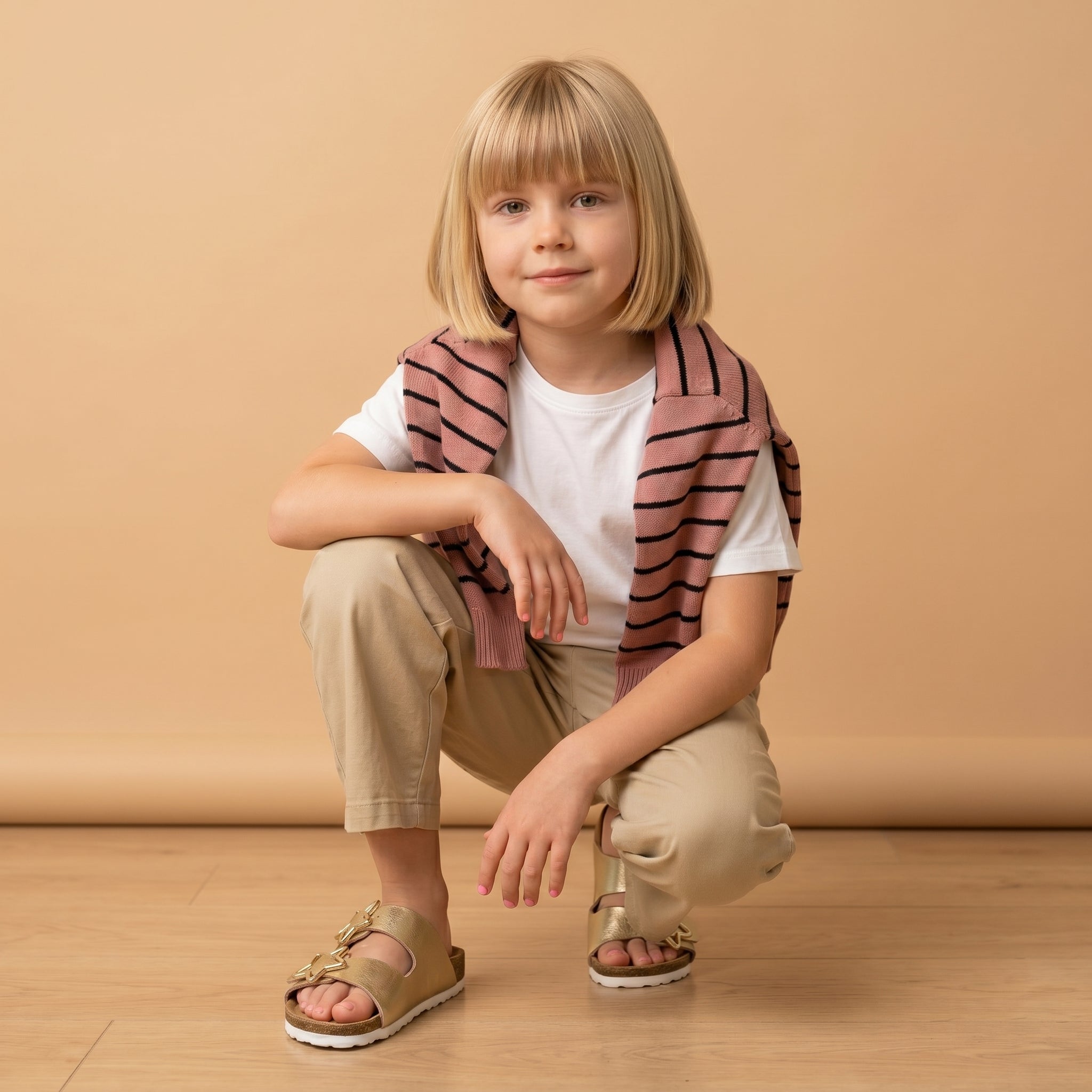 Lily Girl Toddler Sandals Gold Metallic Medium