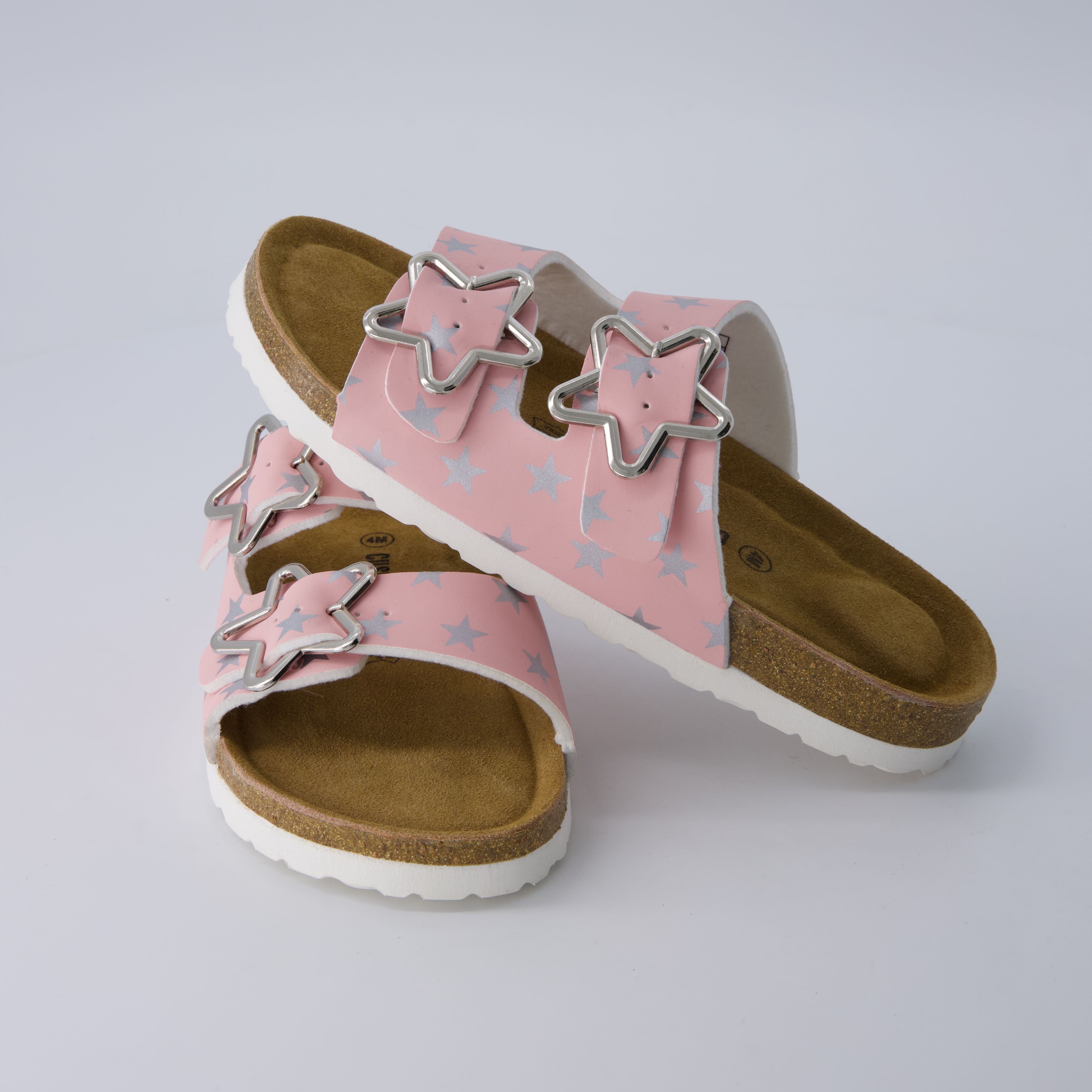 Lily Girl Toddler Sandals Pink Print Medium